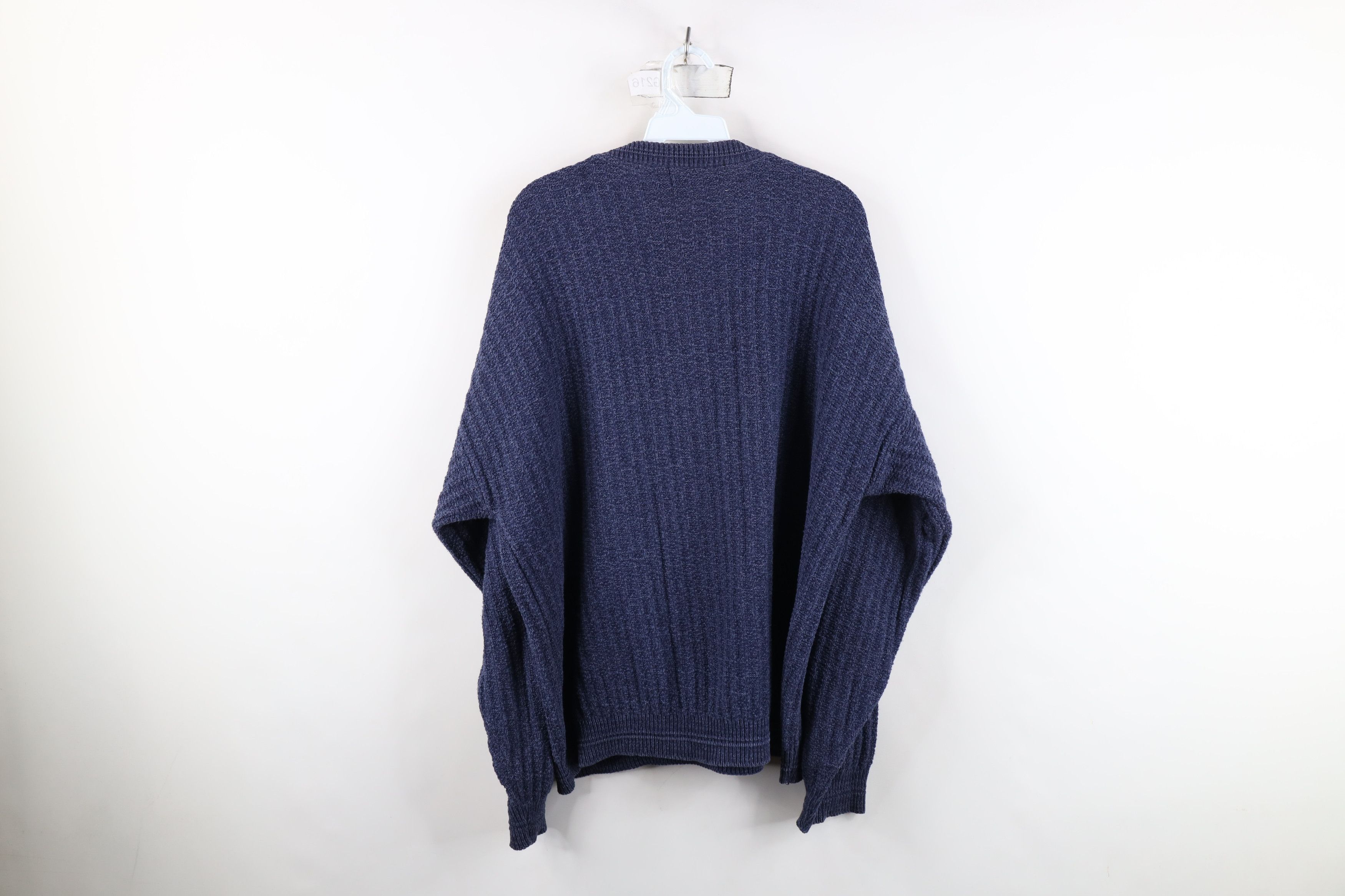 Vintage Vintage 90s Streetwear Cotton Ribbed Knit Sweater Blue USA Size US XL / EU 56 / 4 - 8 Thumbnail