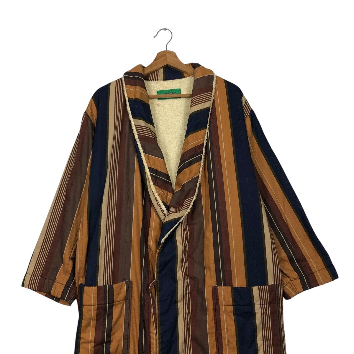Japanese Brand 🔥VINTAGE LONG BATH ROBE JACKET KENZO STRIPED DESIGN BLANKET Size US M / EU 48-50 / 2 - 6 Thumbnail