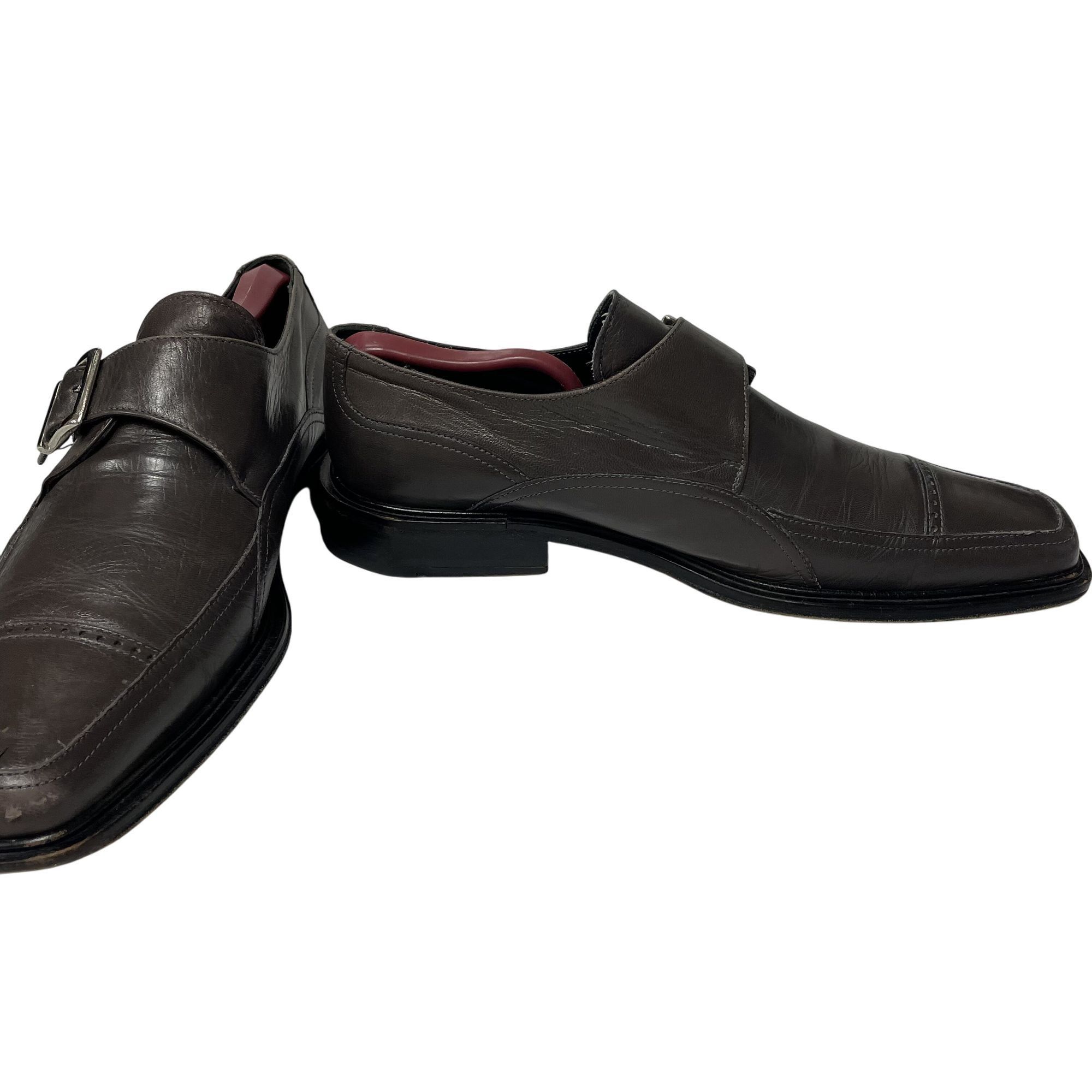 Other Vtg David Eden HANDMADE Gray Leather MONK STRAP Loafers Size US 8 / EU 41 - 10 Thumbnail