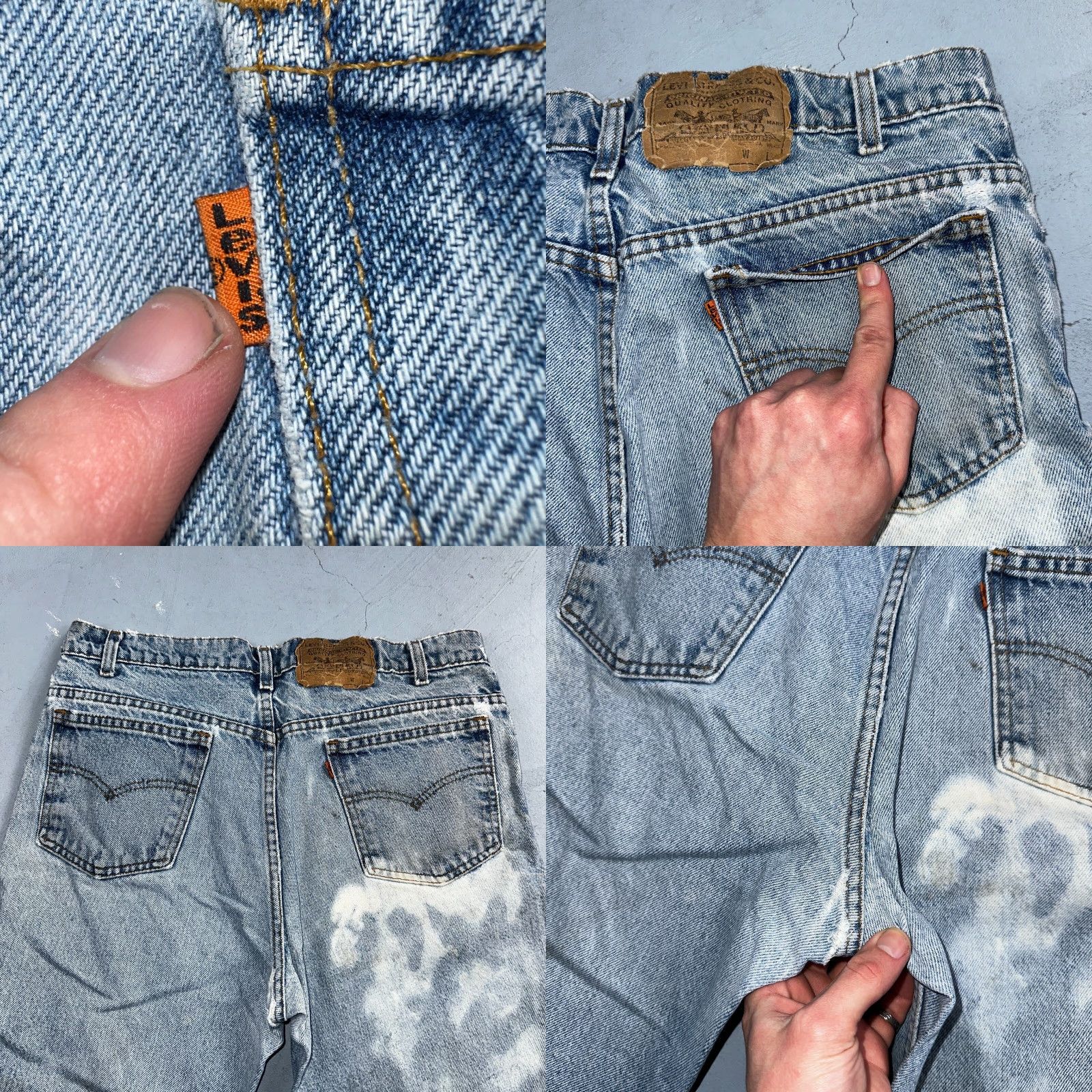 Levi's VINTAGE Levis 517 Jeans Bootcut Flare Blue Worn USA Orange Tab 90s Act 33x31 Size US 33 - 10 Thumbnail