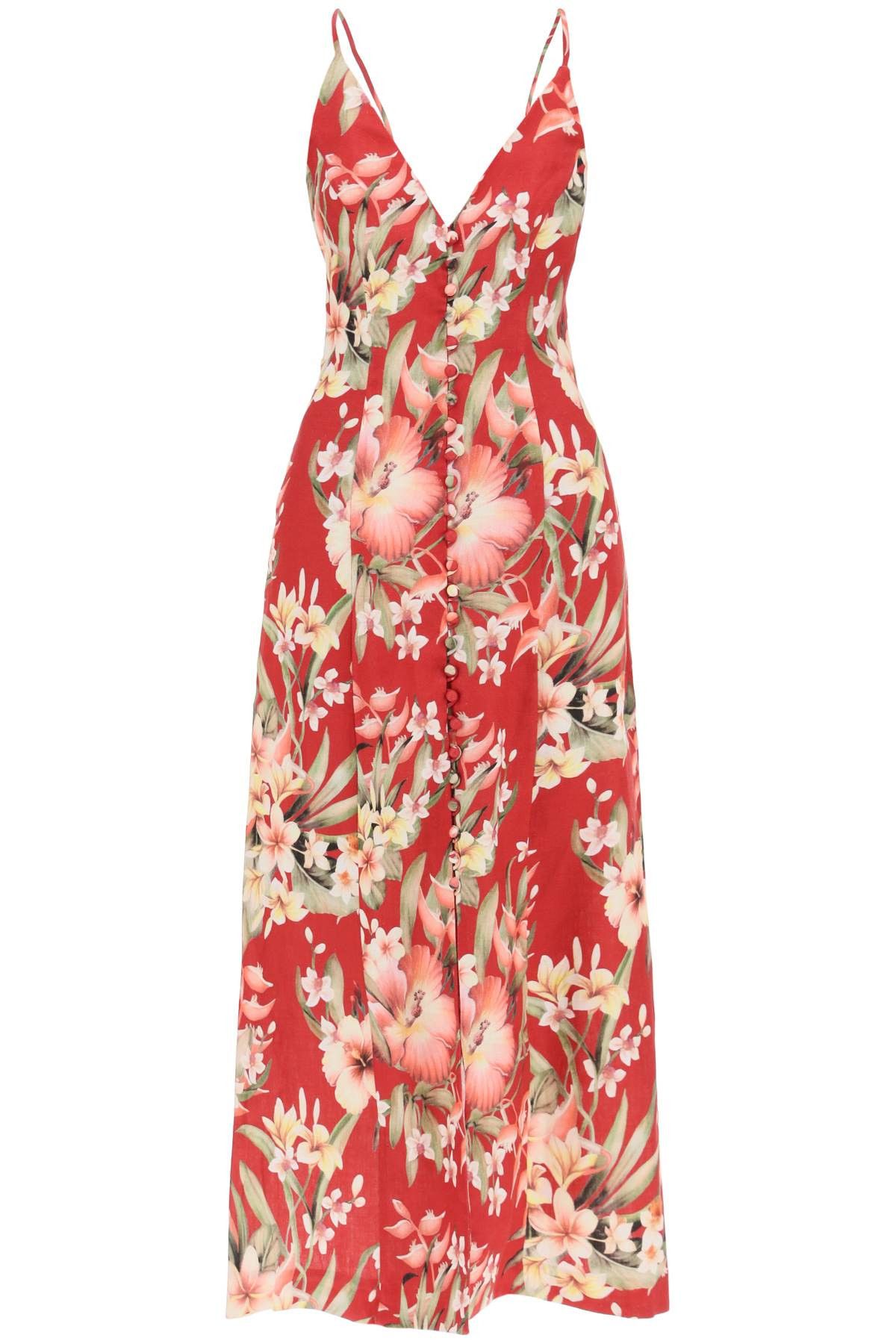 image of Zimmermann Lexi Floral Slip Dress in Red Palm, Women's (Size Small)