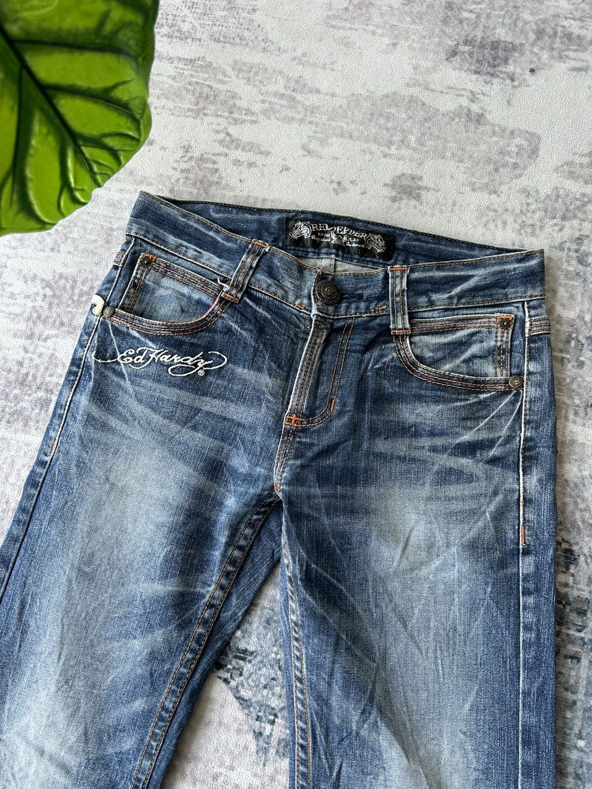 Ed Hardy ☠️Ed Hardy Skull Embroidery Jeans☠️ Size 30" / US 8 / IT 44 - 4 Thumbnail