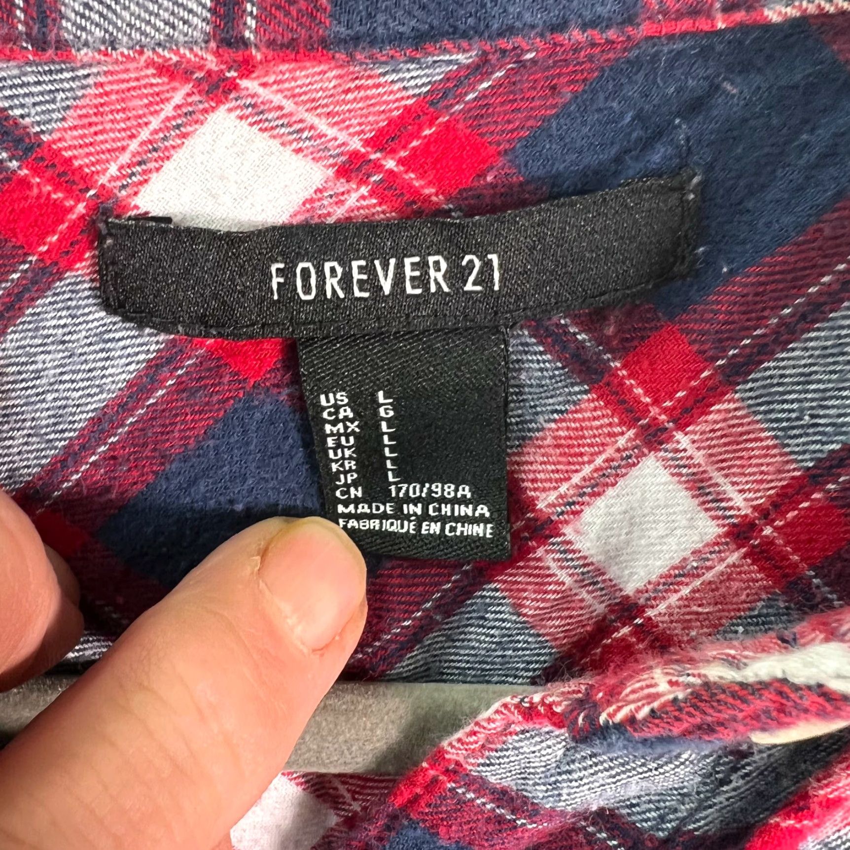 Forever 21 Forever 21 Button-Up Shirt Womens Plaid Flannel Multicolor Long Sleeve Size L Size L / US 10 / IT 46 - 6 Thumbnail