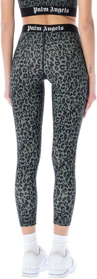 Palm Angels NEW PALM ANGELS Leopard Leggings Camo Stretchy Black XS Size 22" - 2 Thumbnail