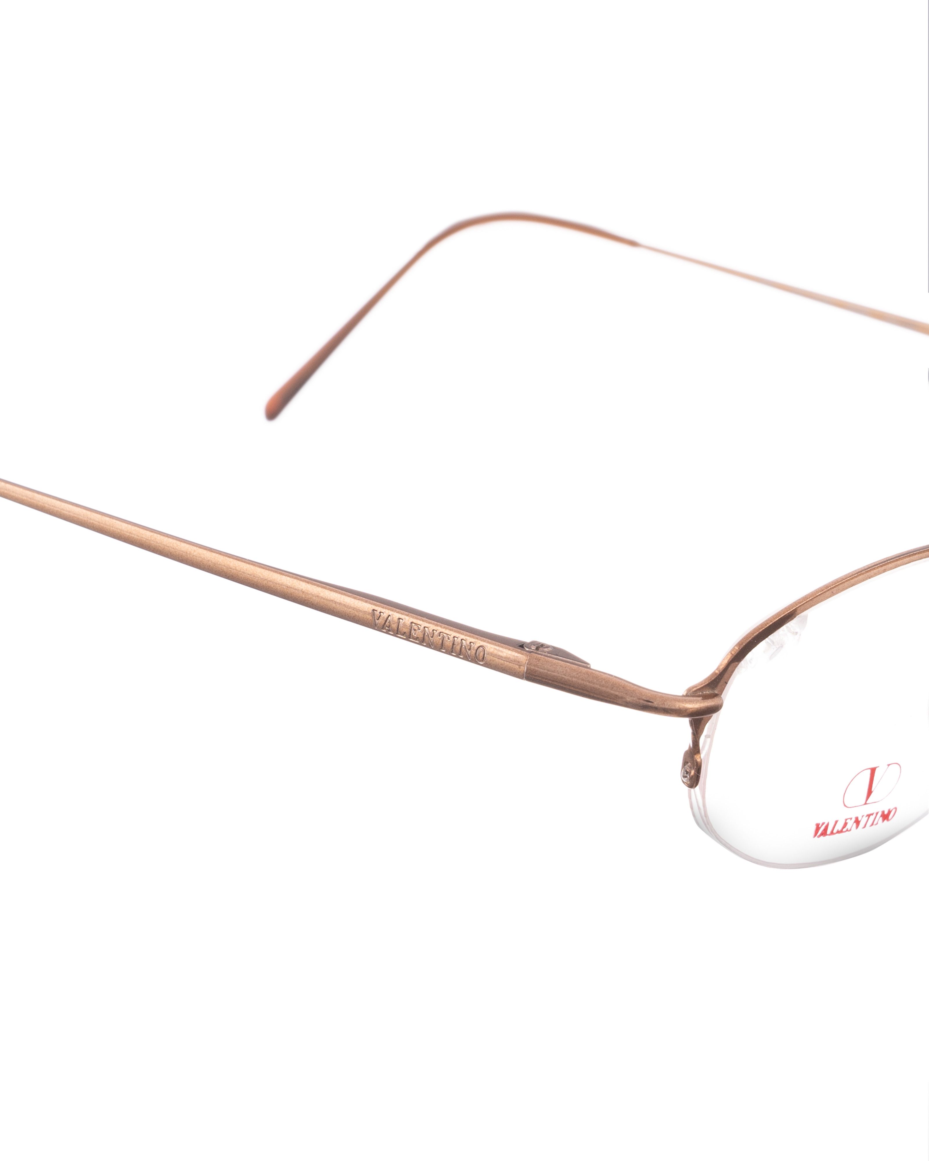 Valentino Valentino '90s Gold Round Half-Rim Glasses Size ONE SIZE - 1 Thumbnail