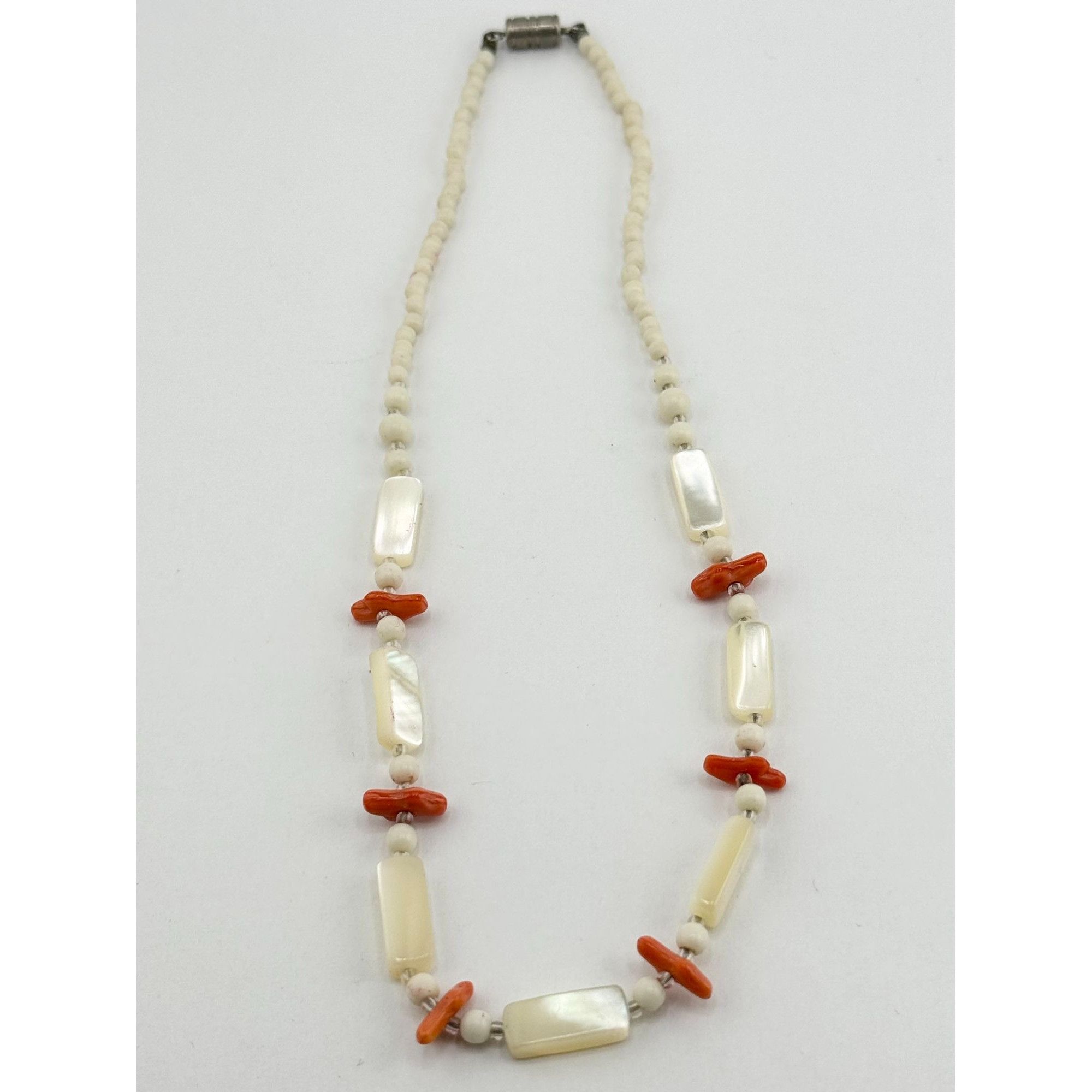 Vintage Vintage Abalone Shell Mother of Pearl Coral necklace Size ONE SIZE - 3 Thumbnail