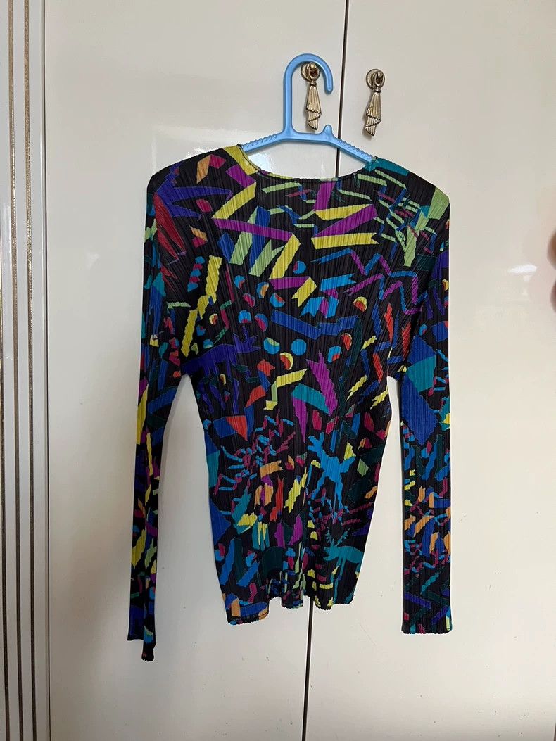 Issey Miyake Issey Miyake size:5 Black and colorful floral pleated long Size S / US 4 / IT 40 - 2 Thumbnail