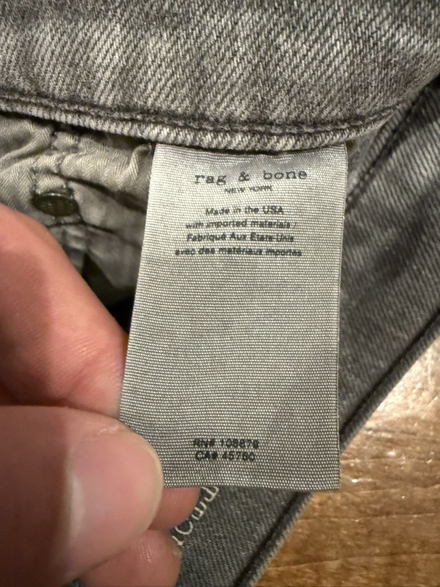 Rag & Bone Slim Fit Gray Rag & Bone Denim 31 W 32 L Size US 31 - 6 Thumbnail
