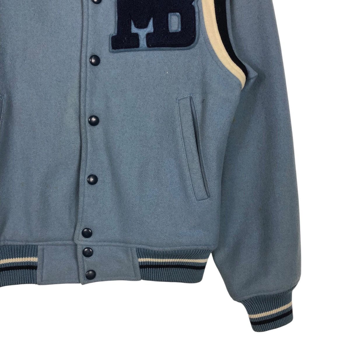 Japanese Brand 📌Vintage Wool Varsity Jacket Mac Beth Big Logo Full Patches Size US L / EU 52-54 / 3 - 6 Thumbnail