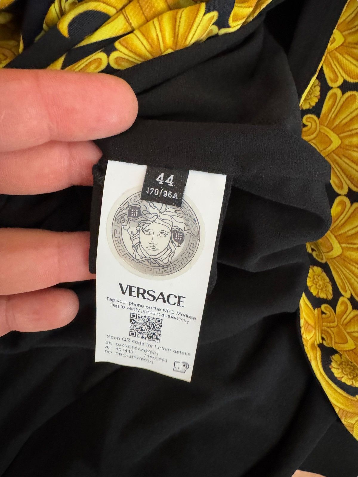 Versace Versace Baroque Jersey Dress w/ Draping & Slit Size M / US 6-8 / IT 42-44 - 12 Thumbnail