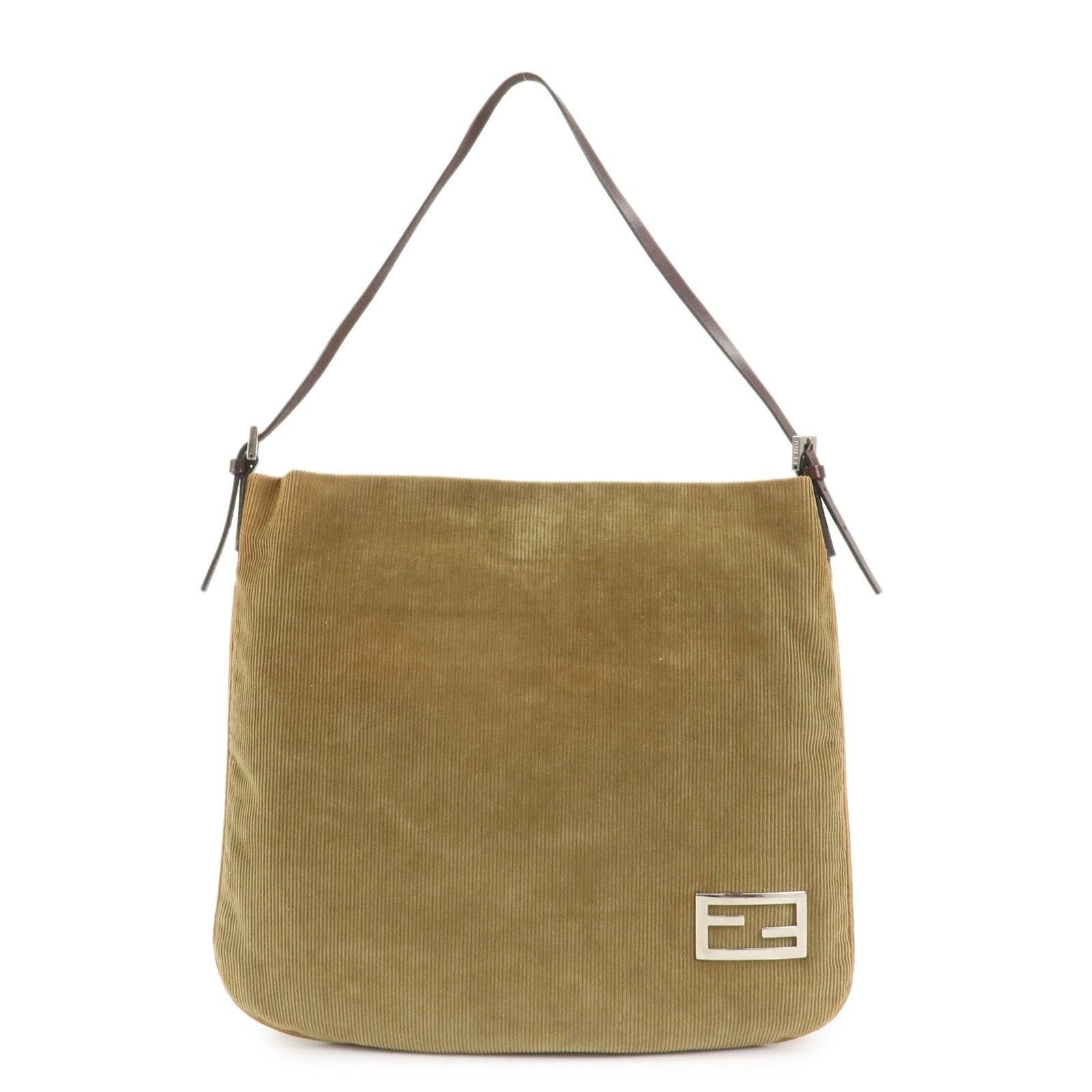 Fendi Fendi Corduroy Shoulder Bag Tan Size ONE SIZE - 1 Thumbnail