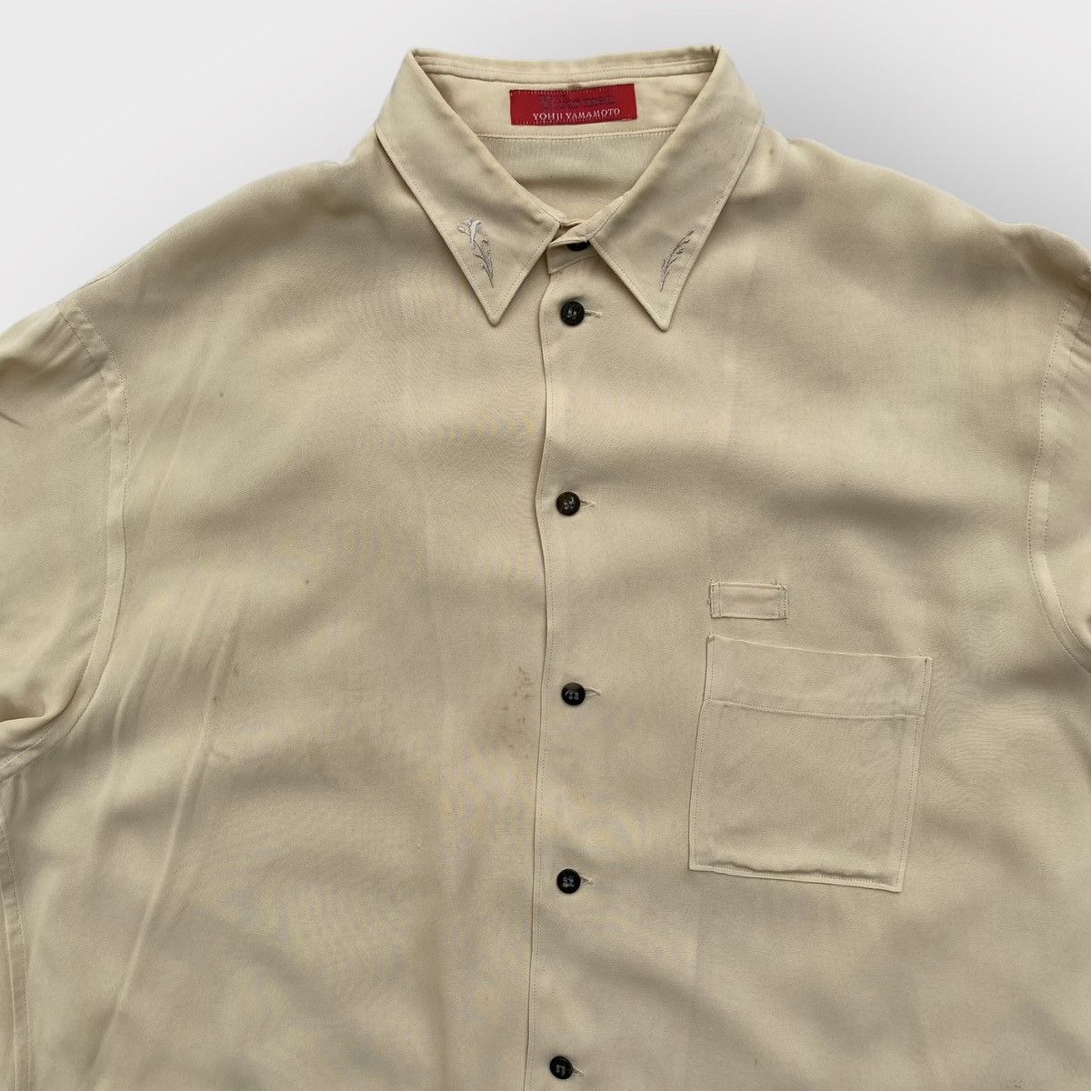 Yohji Yamamoto Y’s Shirt For Men Embroidered Collar Oversized Rayon Shirt Size US M / EU 48-50 / 2 - 2 Thumbnail