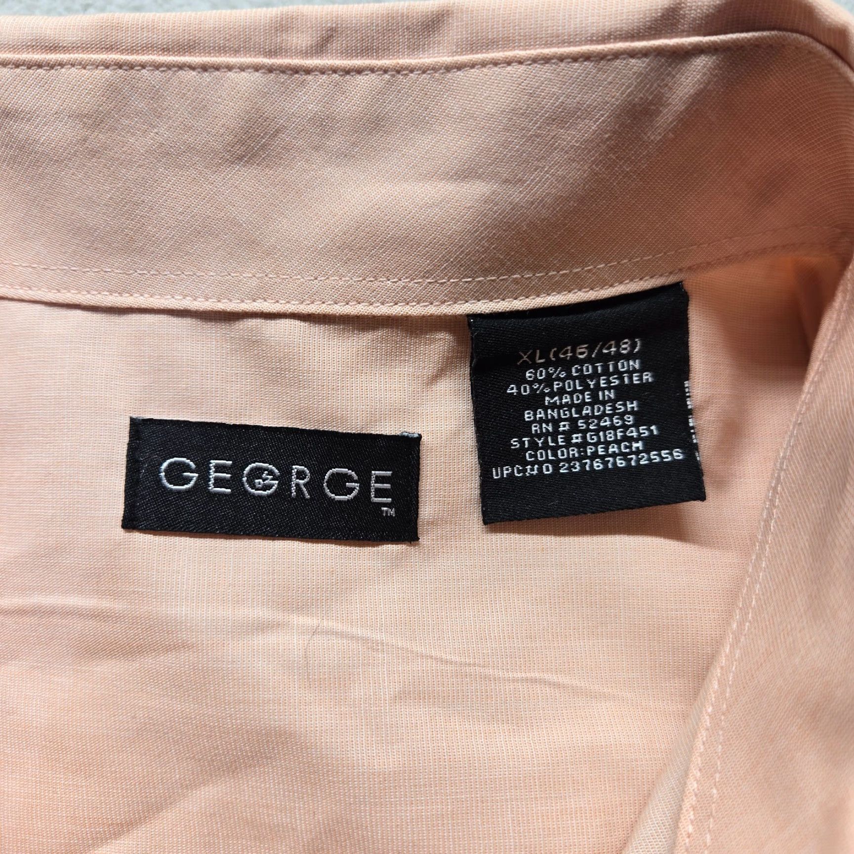 George VINTAGE George Shirt Adult XL Pink Long Sleeve Button Up Dress Shirt Mens Size US XL / EU 56 / 4 - 3 Thumbnail