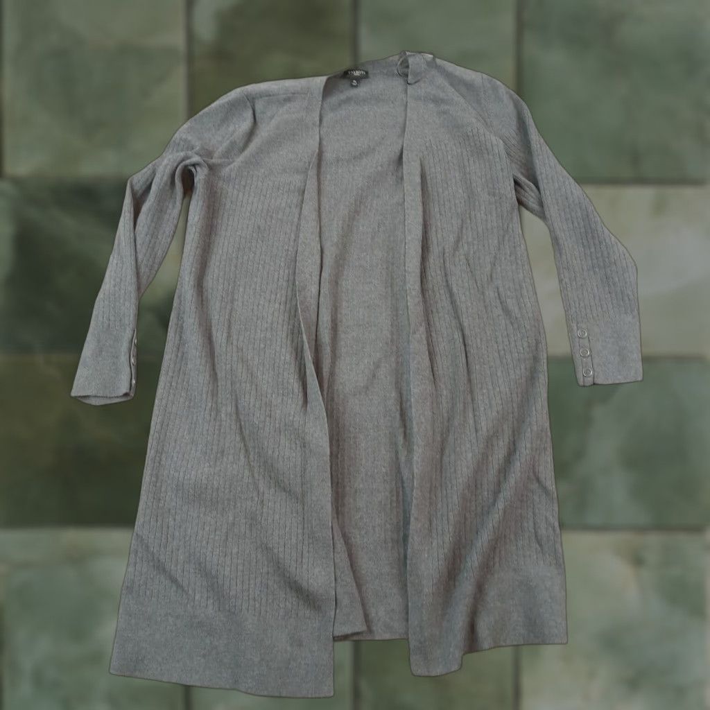 Talbots Talbots Womens Medium Petite Sweater Gray Open Front Cardigan Size M / US 6-8 / IT 42-44 - 1 Thumbnail