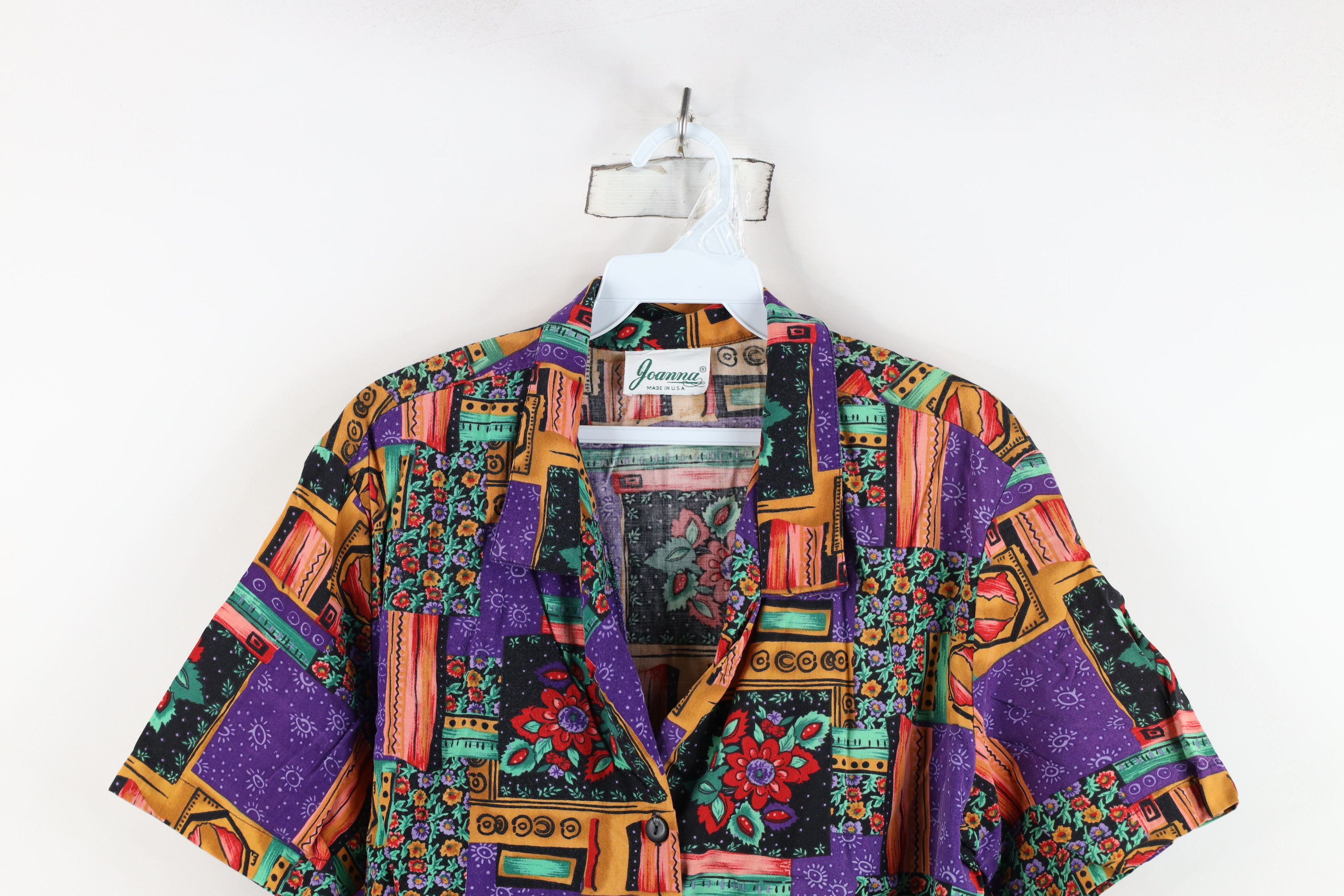 Vintage Vintage 90s Streetwear Flower Camp Collar Button Shirt USA Size M / US 6-8 / IT 42-44 - 2 Thumbnail