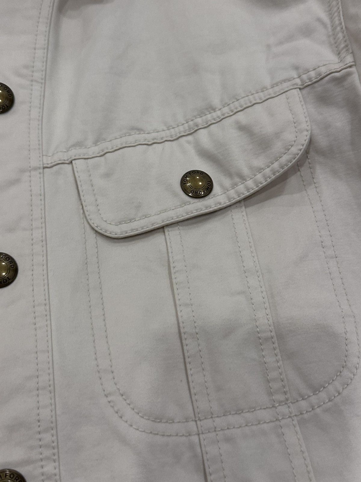 Tom Ford TOM FORD White Cotton-Twill Utility Jacket Size US L / EU 52-54 / 3 - 7 Thumbnail
