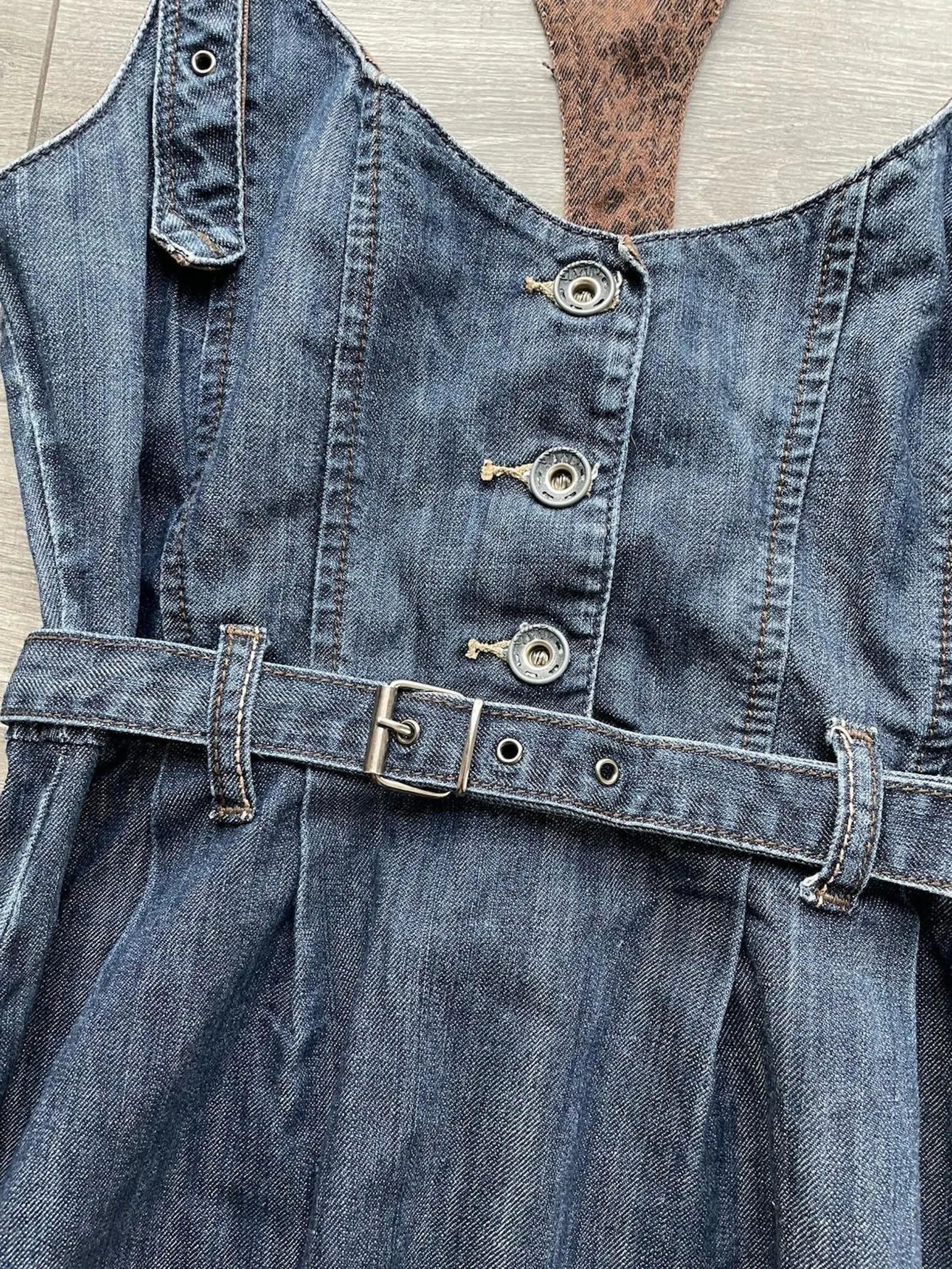 Miss Sixty Y2K Miss Sixty Denim Dress | Tulip Midi Grunge | Size 26 Size XS / US 0-2 / IT 36-38 - 3 Thumbnail