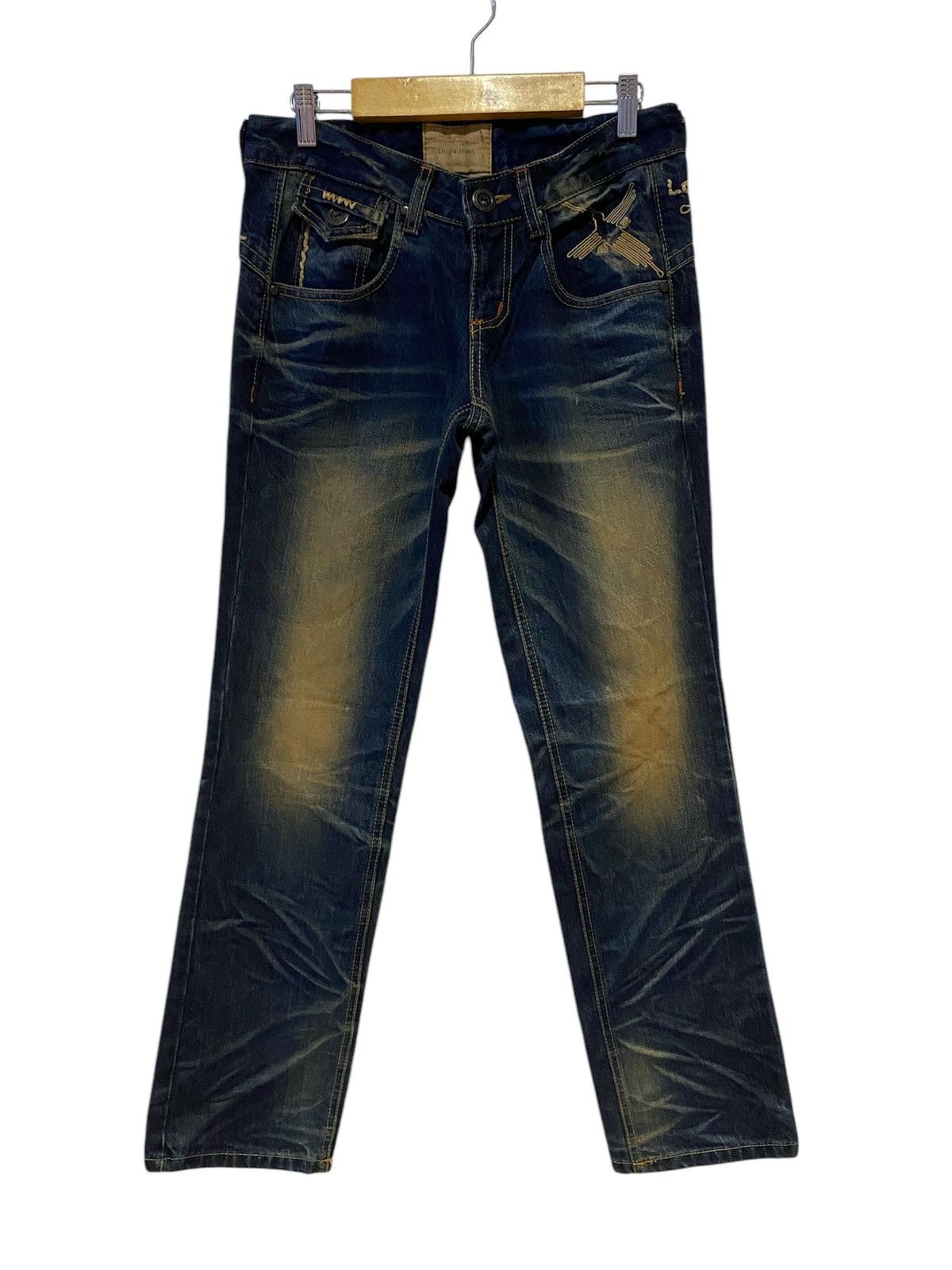 Japanese Brand × Tornado Mart Distressed Yoshitomo Nara X Lolita Cross Low Rise Jeans Size US 28 / EU 44 - 1 Thumbnail