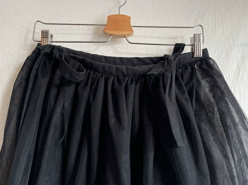 Comme des Garcons Comme des Garcons size XXS Black gauze lace-up fluffy skir Size 23" - 2 Thumbnail