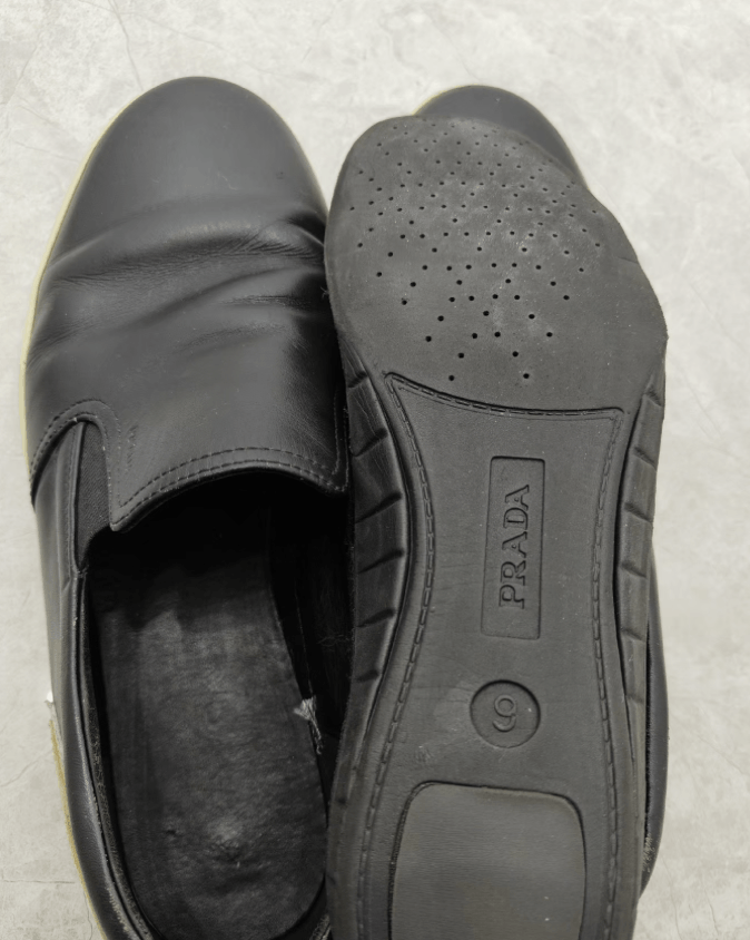 Prada PRADA Men's Black Leather Casual Shoes K29 Size US 9 / EU 42 - 2 Thumbnail