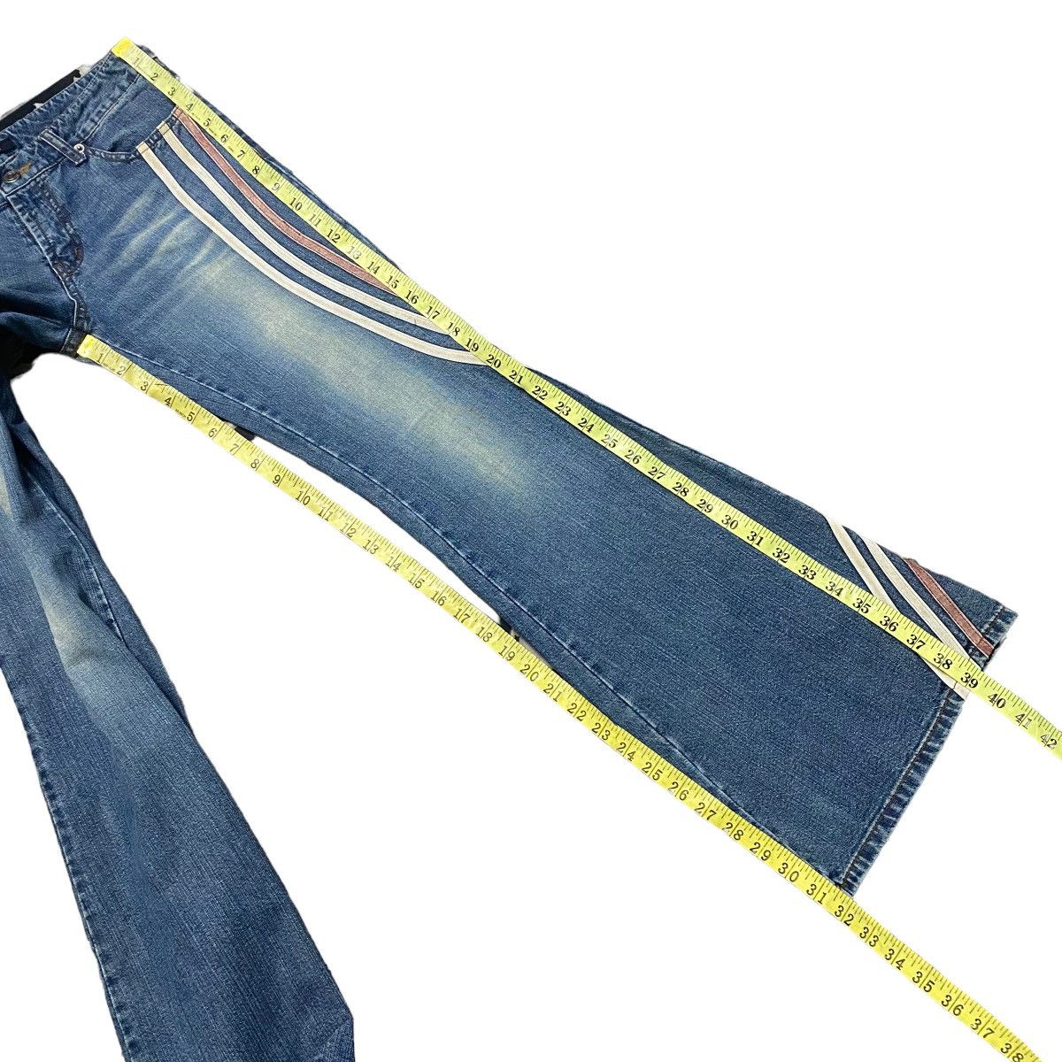Japanese Brand Super Flare🔥 ALGONQUINS Hypnotic Denim Flare Jeans Size 28" / US 6 / IT 42 - 18 Thumbnail