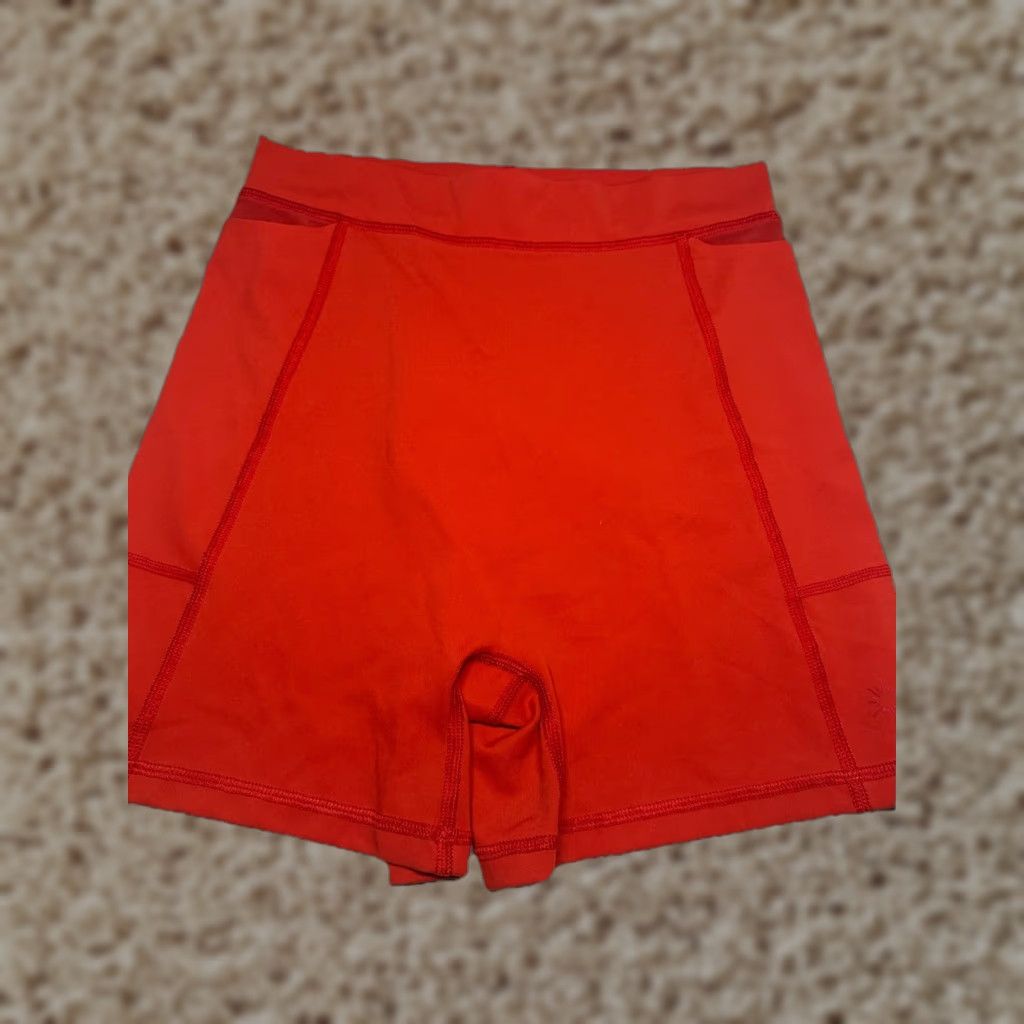 Vintage Offline Aerie Women Shorts M Stretch Compression Side Pockets Red Size 32" / US 10 / IT 46 - 1 Thumbnail
