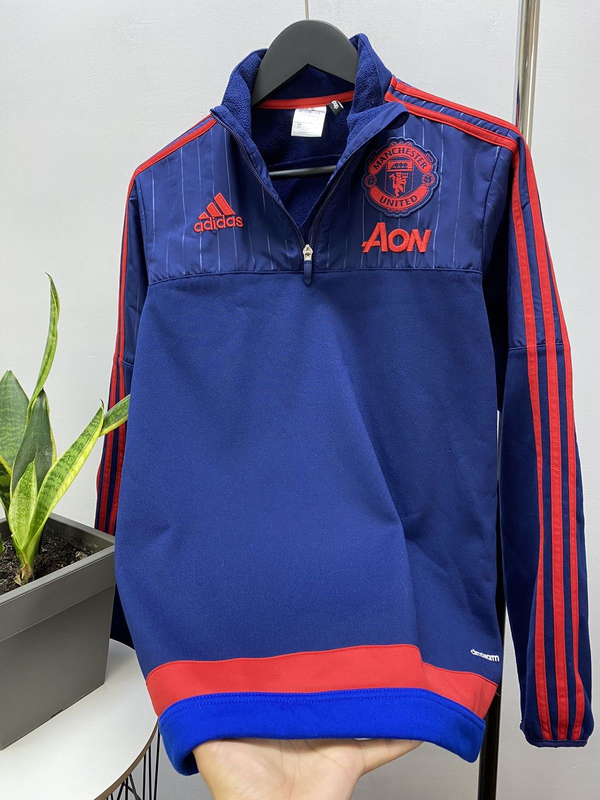 Adidas Manchester United 2015 2016 Training 1/4 Zip Top Jacket Size US S / EU 44-46 / 1 - 11 Thumbnail