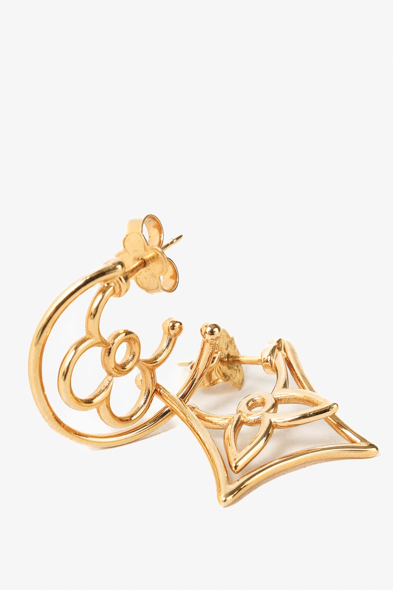 Louis Vuitton Louis Vuitton LV Twiggy Gold-Tone Monogram Earrings Size ONE SIZE - 2 Thumbnail