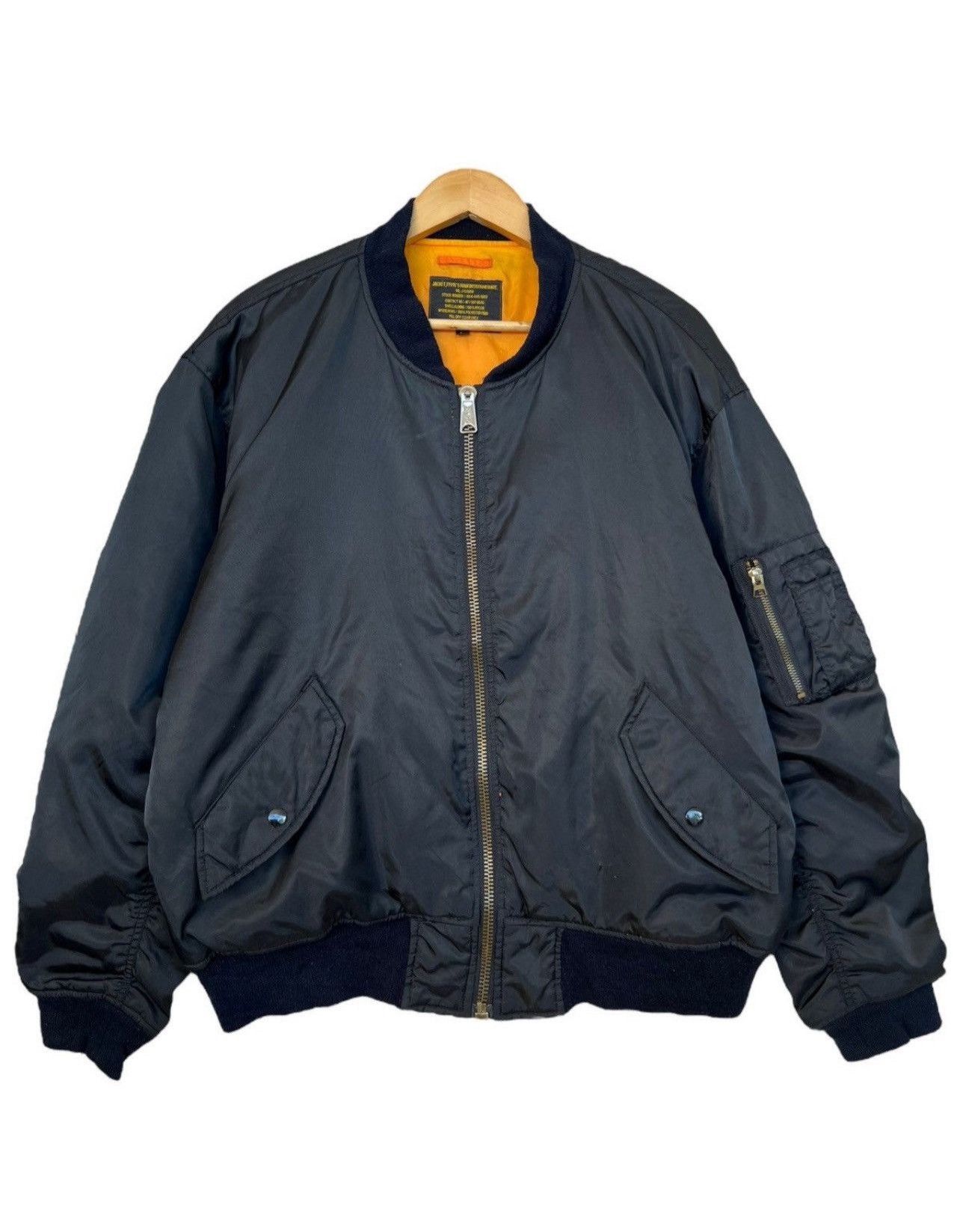 Vintage USAF MA-1 Military Flight Black Bomber Jacket Large