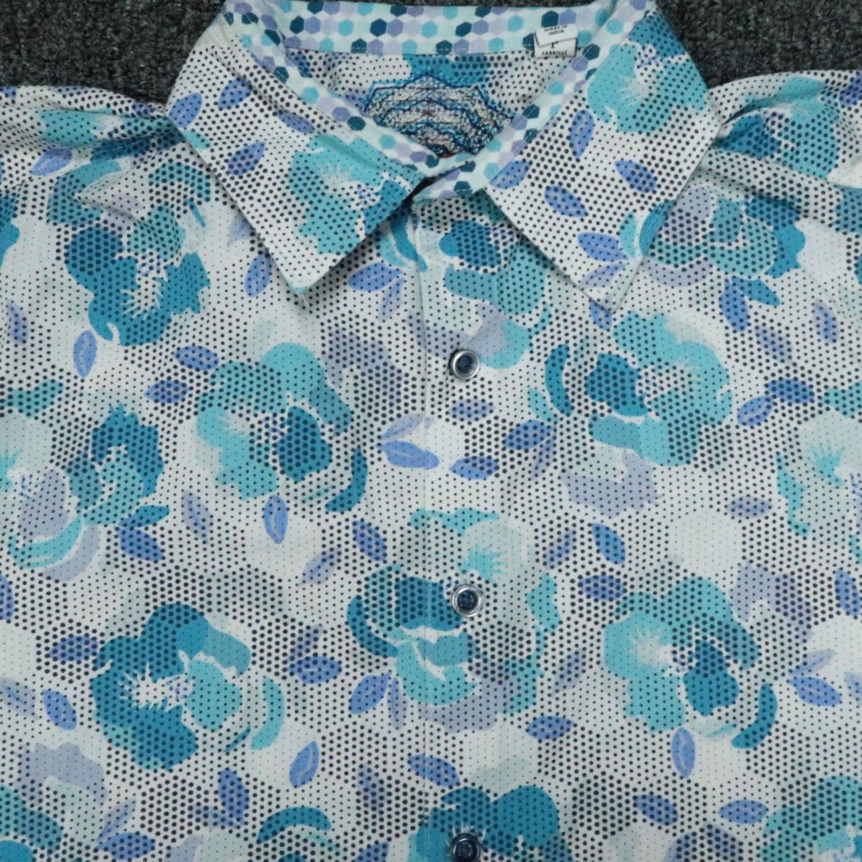 Robert Graham Robert Graham Shirt Mens Small White Floral Short Sleeve Button Up Size US S / EU 44-46 / 1 - 2 Thumbnail