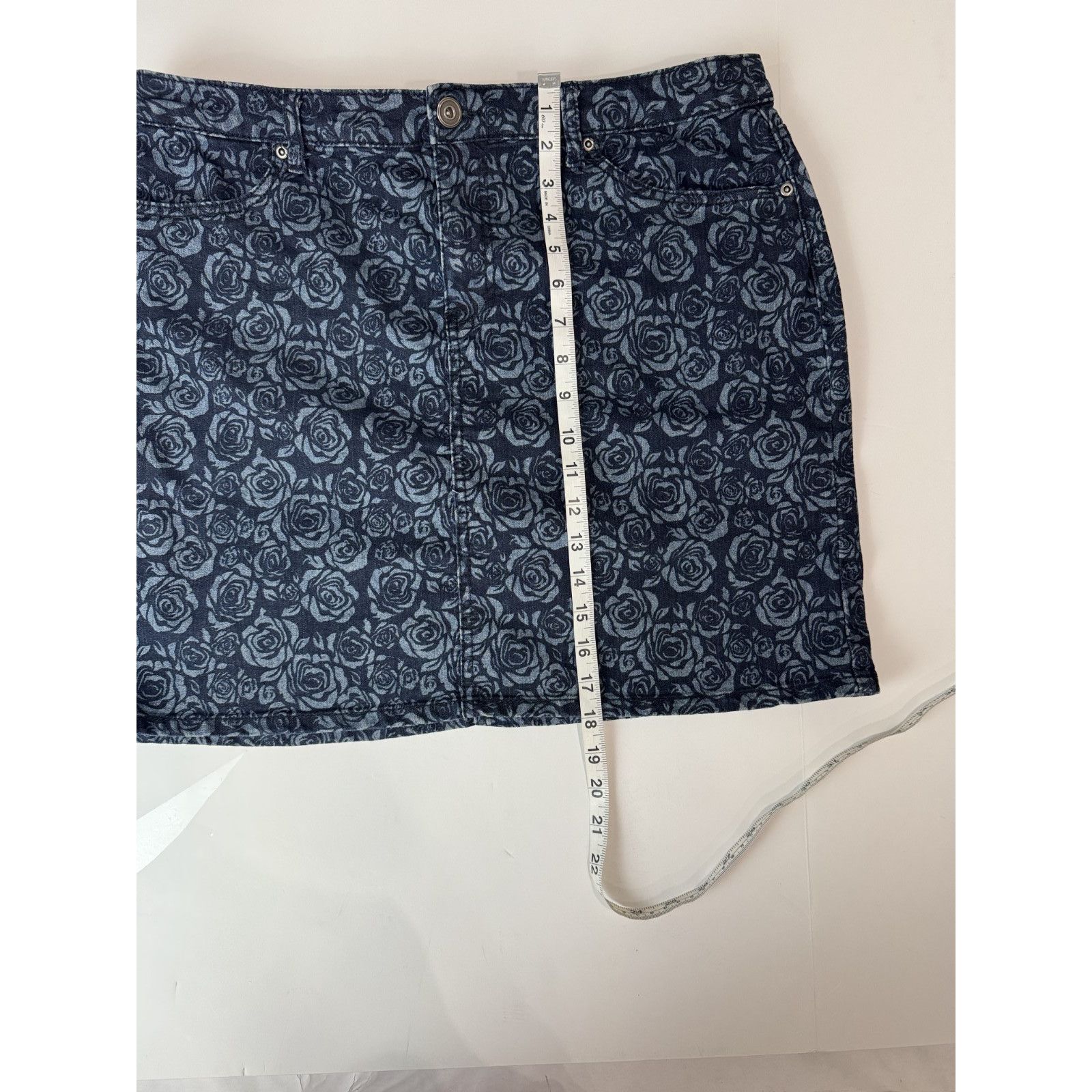 Other Blue Floral Jaquard Denim Mini Skirt 14 Christonper Banks Size 36" / US 14 / IT 50 - 4 Thumbnail