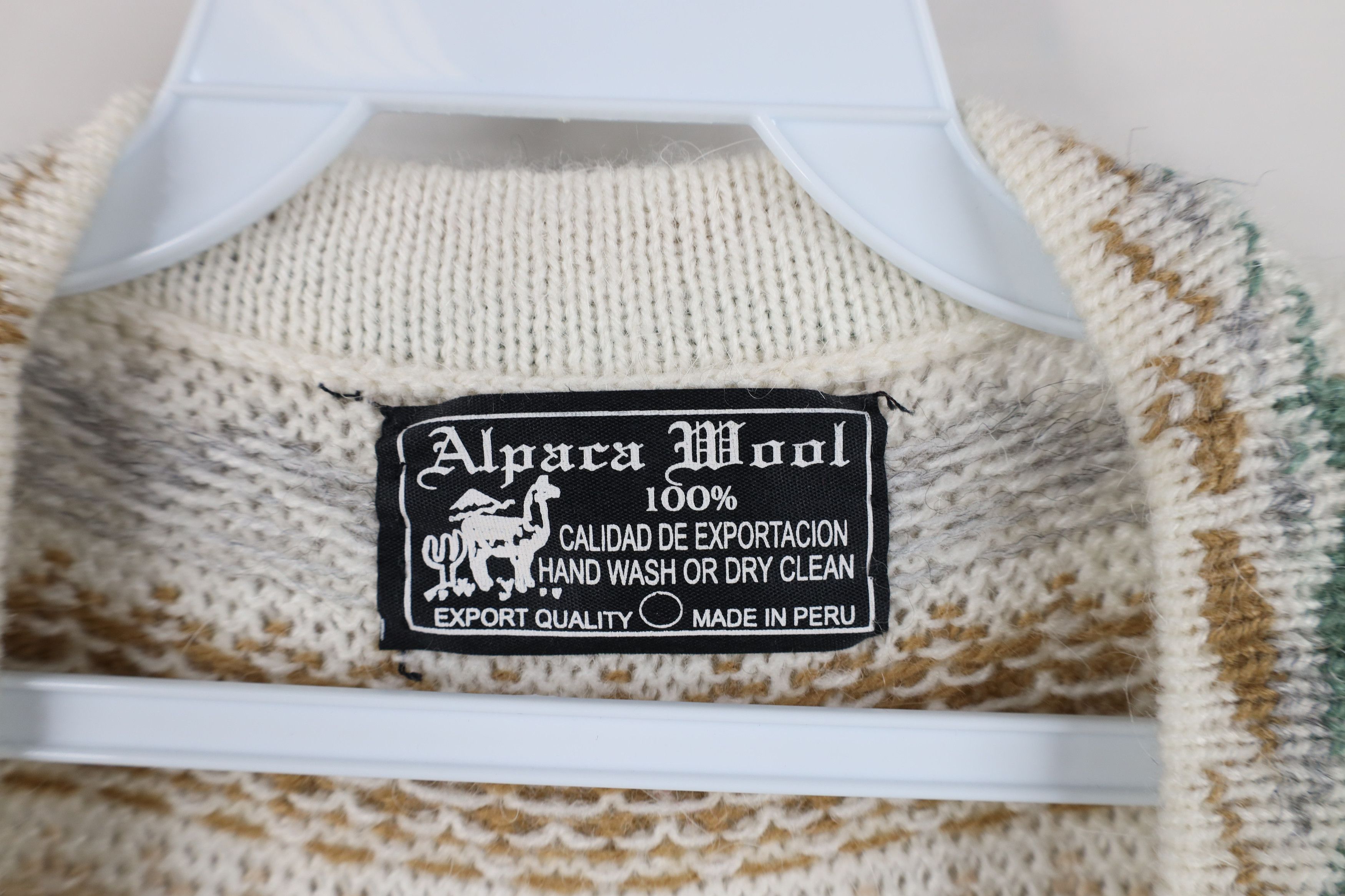 Vintage Vintage 90s Wool Knit Fair Isle Open Front Cardigan Sweater Size M / US 6-8 / IT 42-44 - 6 Thumbnail