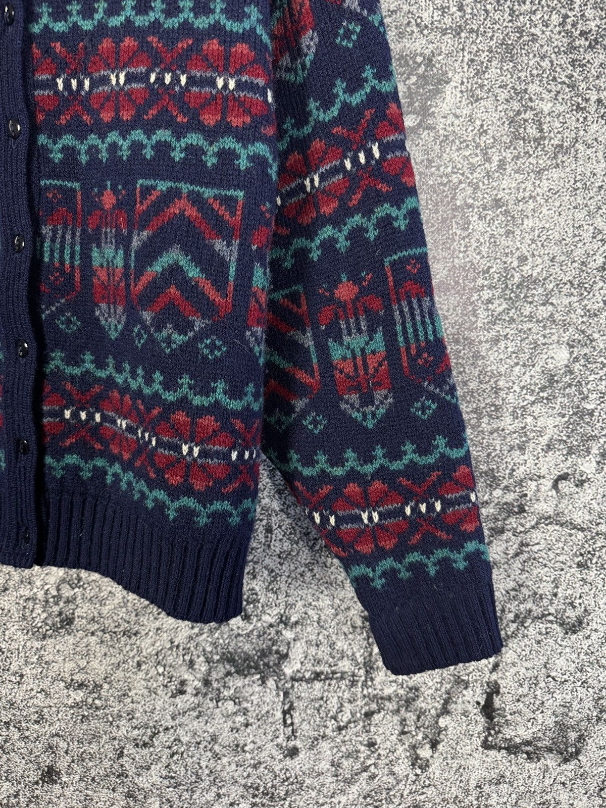 Vintage Glenugie Wool Sweater Cardigan Fair Isle Nordic Size 44 Size M / US 6-8 / IT 42-44 - 5 Thumbnail