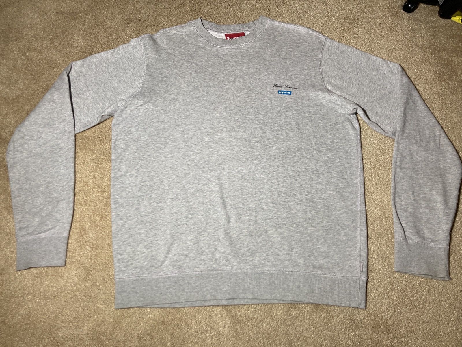 Supreme 2008 Supreme World Famous Box Logo Reverse Back Blue Sweater Size US M / EU 48-50 / 2 - 8 Thumbnail