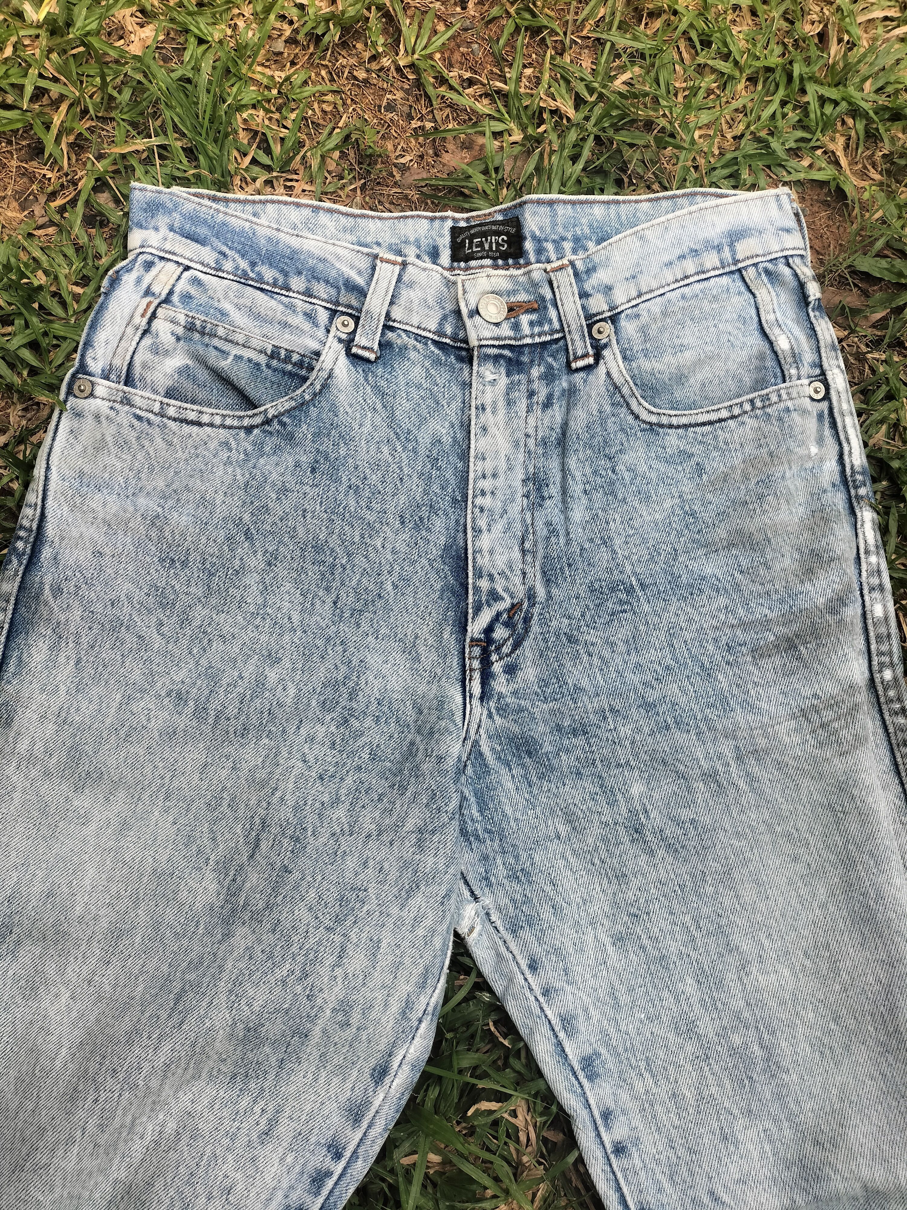 Levi's Vintage Levis Big E Asid Wash Faded Distressed black logo Size US 31 - 5 Thumbnail