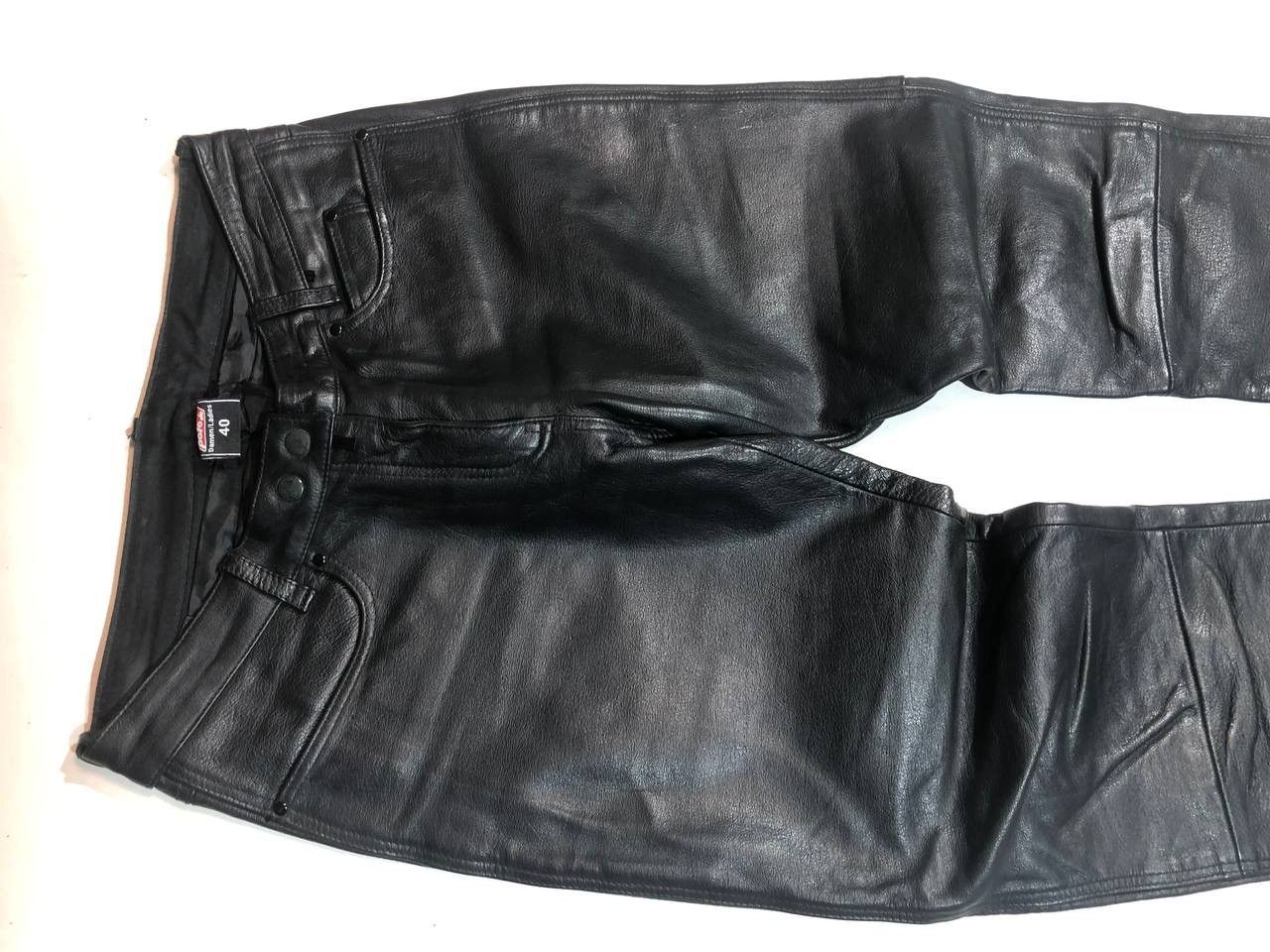 Vintage Polo Racing Moto Biker Leather Pants Vintage Size US 32 / EU 48 - 3 Thumbnail