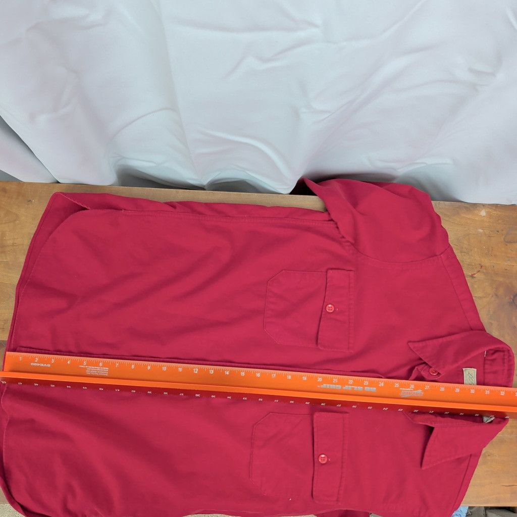 L.L. Bean × Vintage LL Bean Vintage Cursive Label Era Red Chamois Cotton Shirt Size US M / EU 48-50 / 2 - 4 Thumbnail