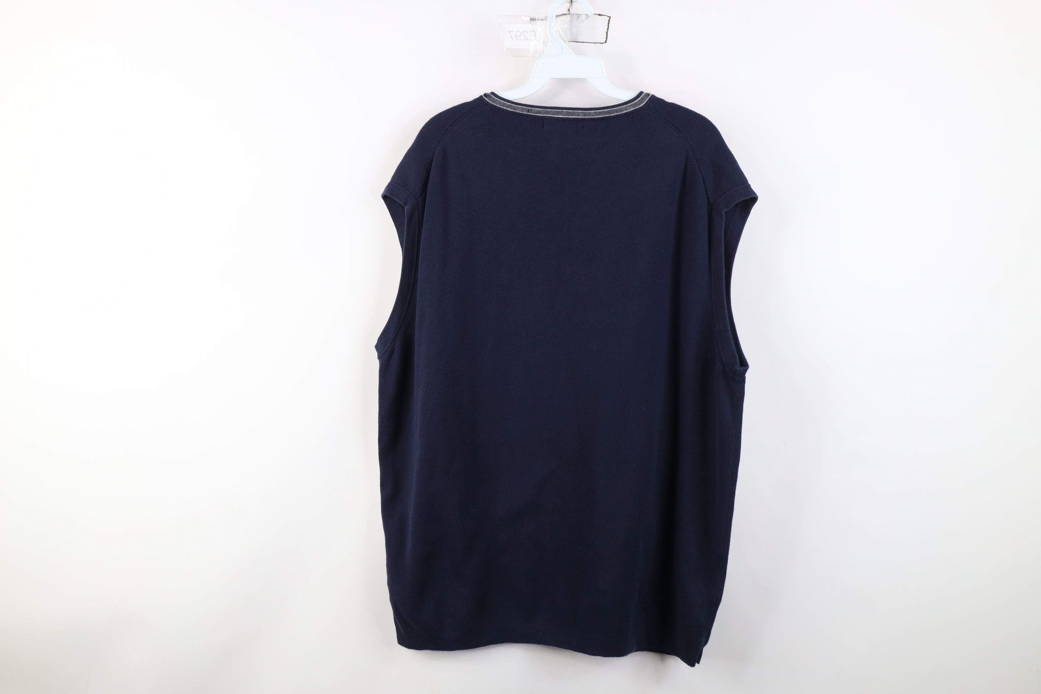 Nautica Vintage 90s Nautica Cotton Ribbed Knit Sweater Vest Blue Size US XL / EU 56 / 4 - 12 Thumbnail