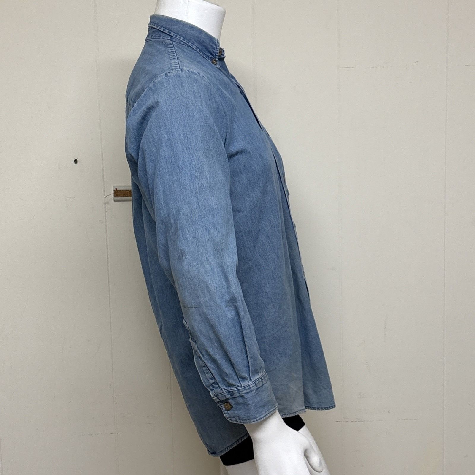 Dickies Dickies Denim Shirt Mens M Distressed Button Down Collar Cow Size US M / EU 48-50 / 2 - 2 Thumbnail