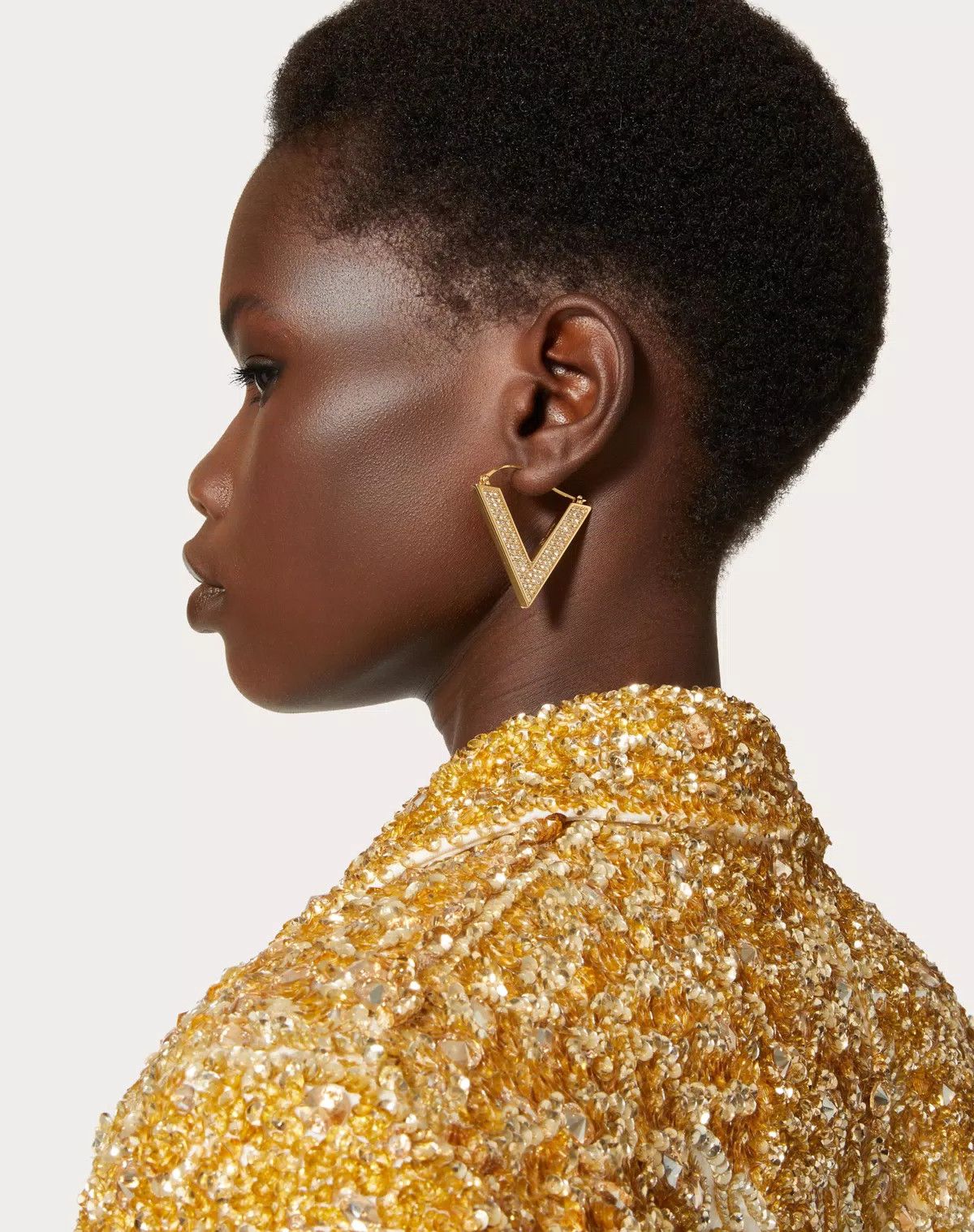 Valentino oc11z0725 Size:OS/Swarovski® Crystal Earrings in Golden Size ONE SIZE - 6 Thumbnail