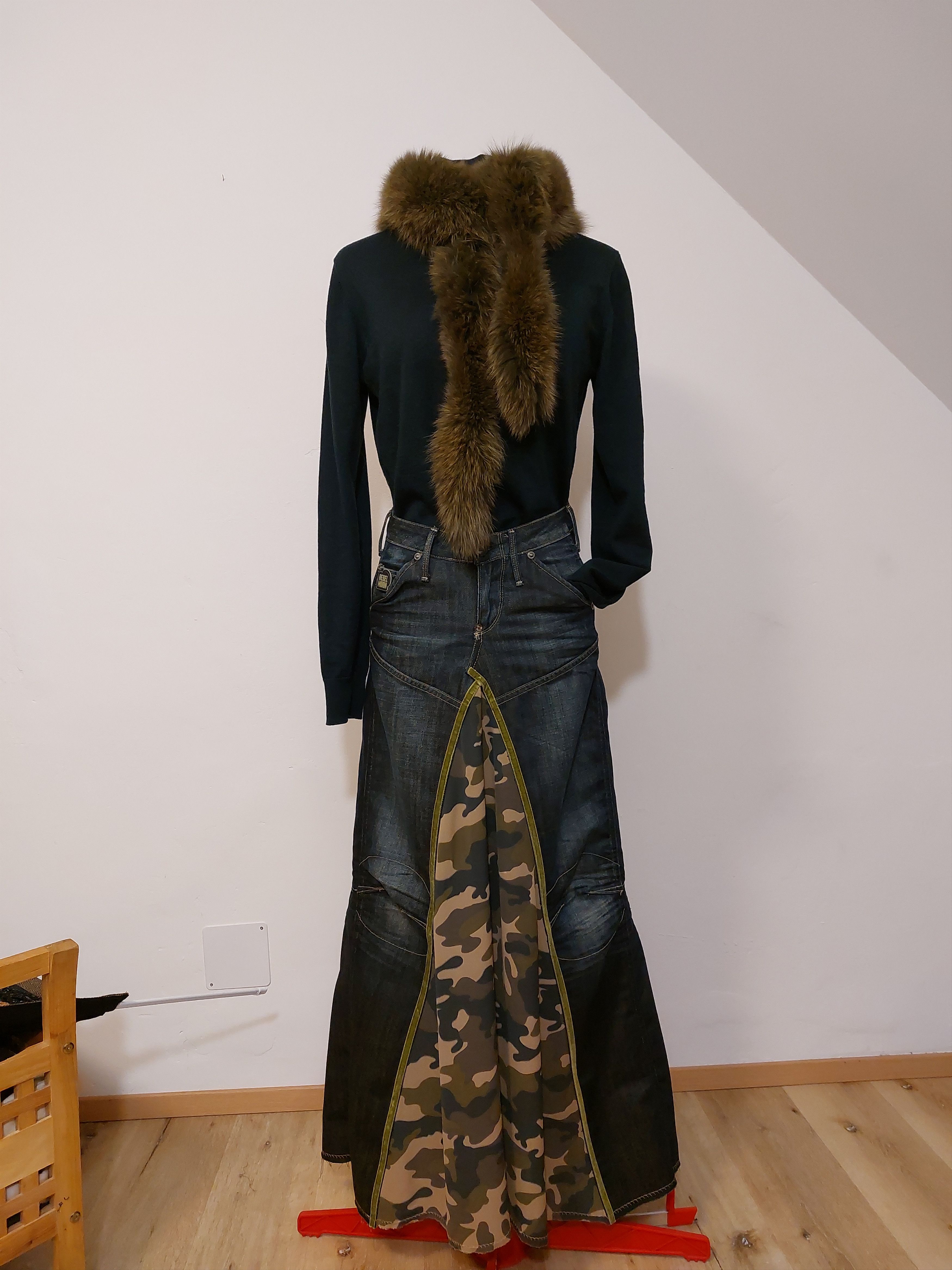 G-Star G-Star Reworked Camo Panel Skirt – Upcycled Art Denim Size 25" / US 0 / IT 36 - 2 Thumbnail