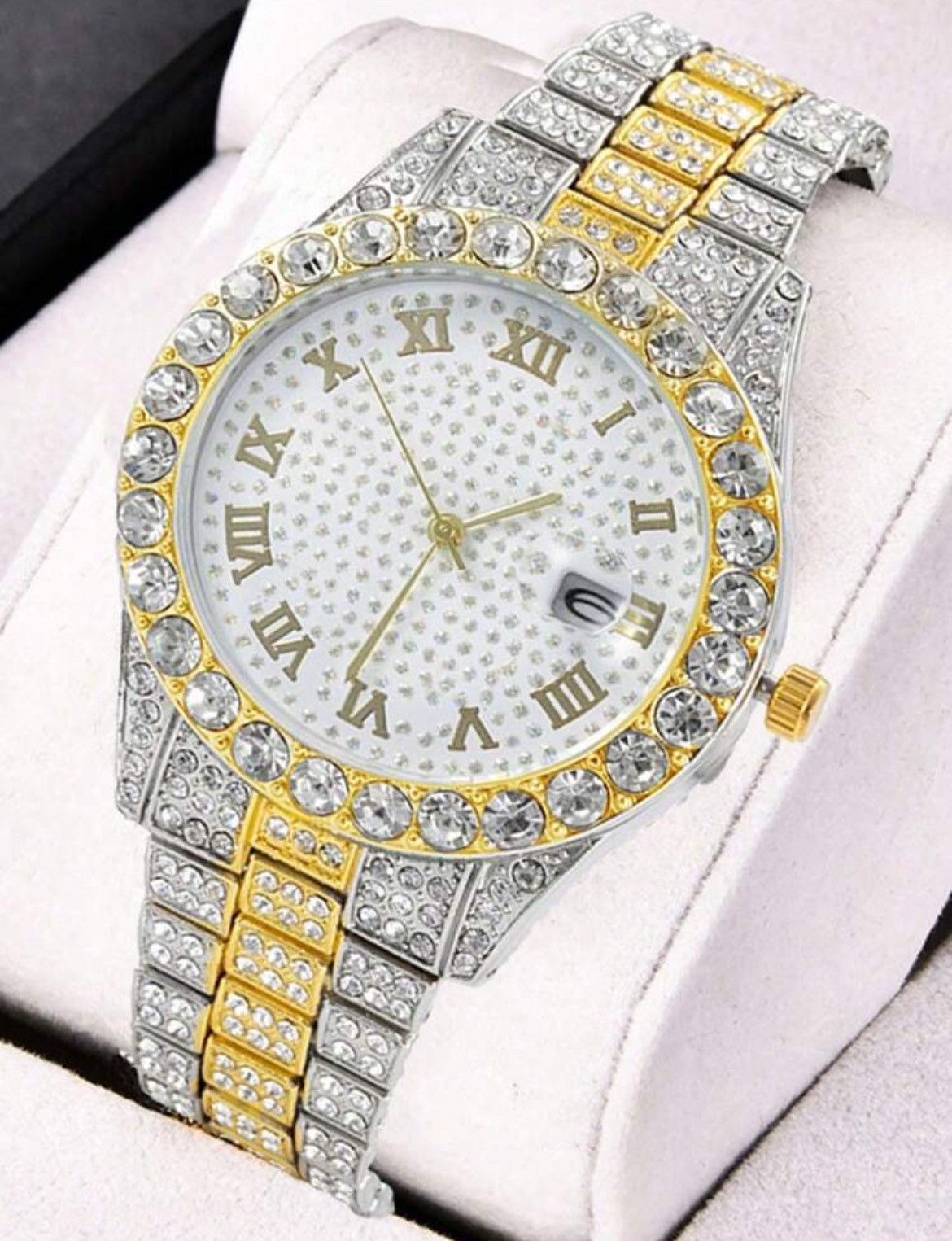 Vintage Silver and Gold Crystal Watch Size ONE SIZE - 3 Thumbnail