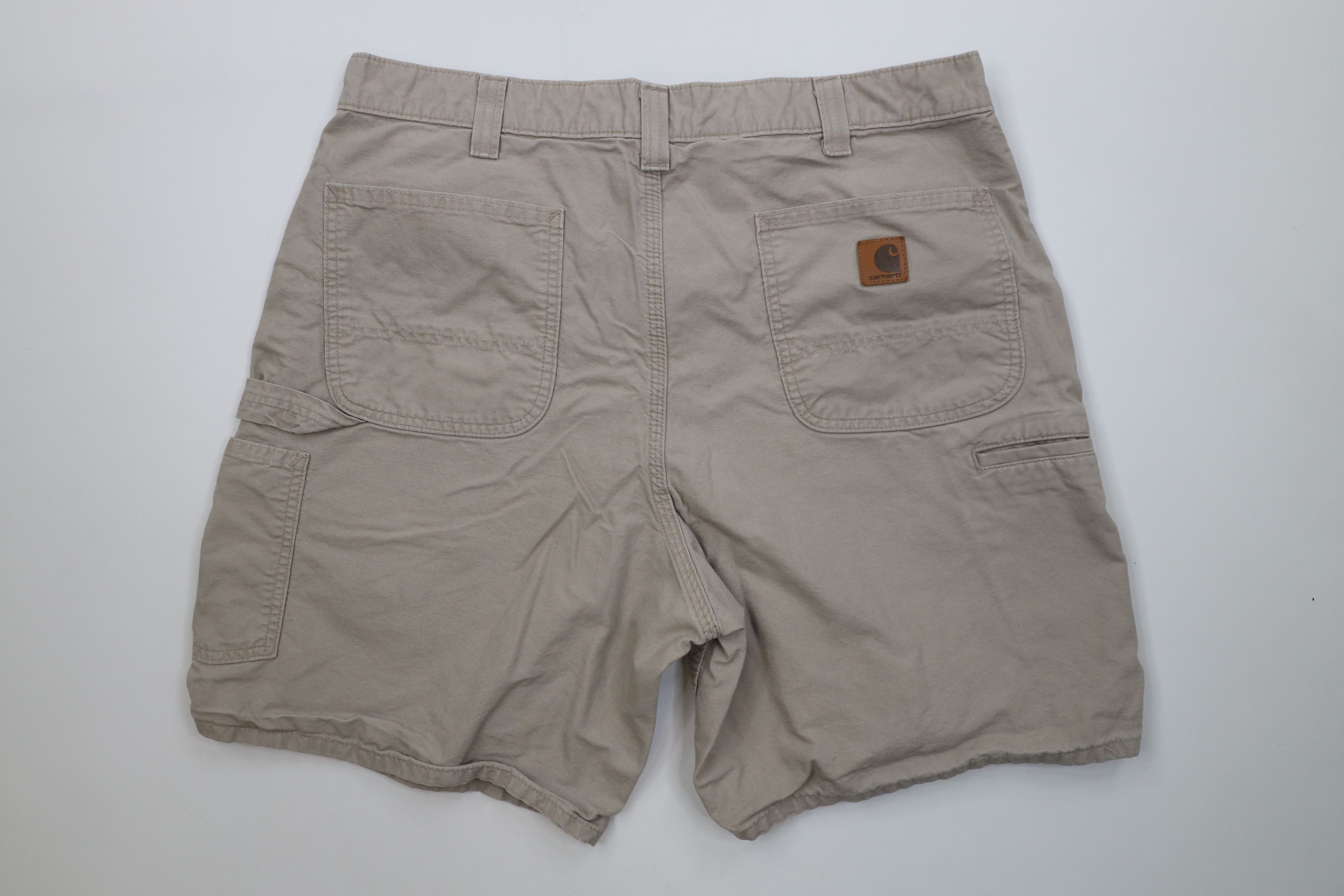 Carhartt Vintage Y2K Carhartt Spell Above Knee Relaxed Fit Shorts Tan Size US 38 / EU 54 - 8 Thumbnail