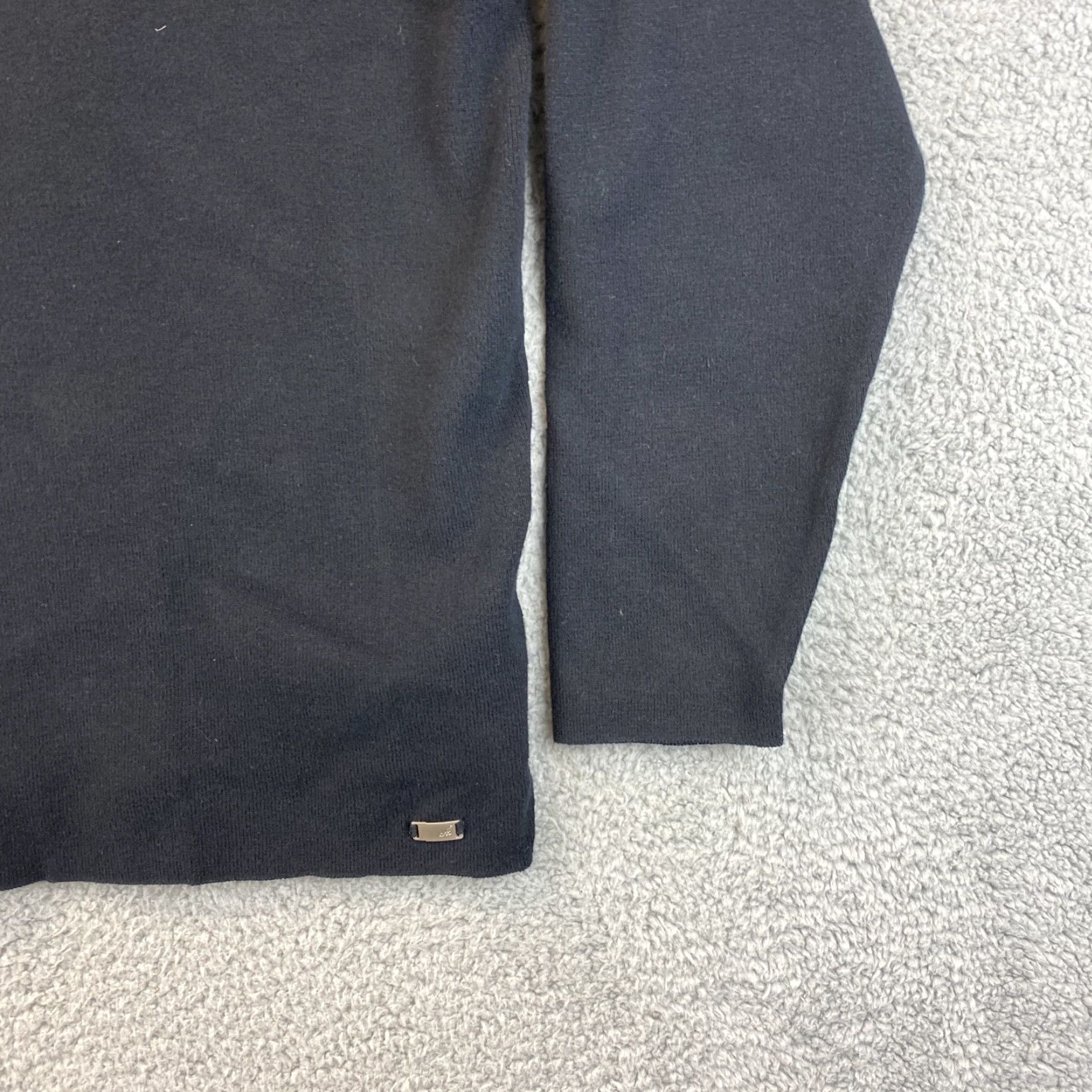 Vintage Miglior Pullover Mens XL Navy Blue 1/2 Zip Mock Neck Zip Military 66-31 Size US XL / EU 56 / 4 - 2 Thumbnail
