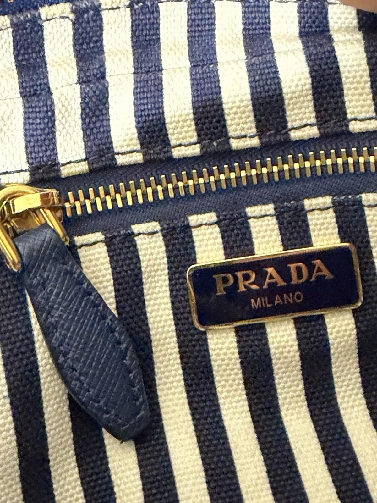 Prada Prada Canapa Dark Blue Canvas Rope Logo Clutch Pouch Bag Size ONE SIZE - 10 Thumbnail