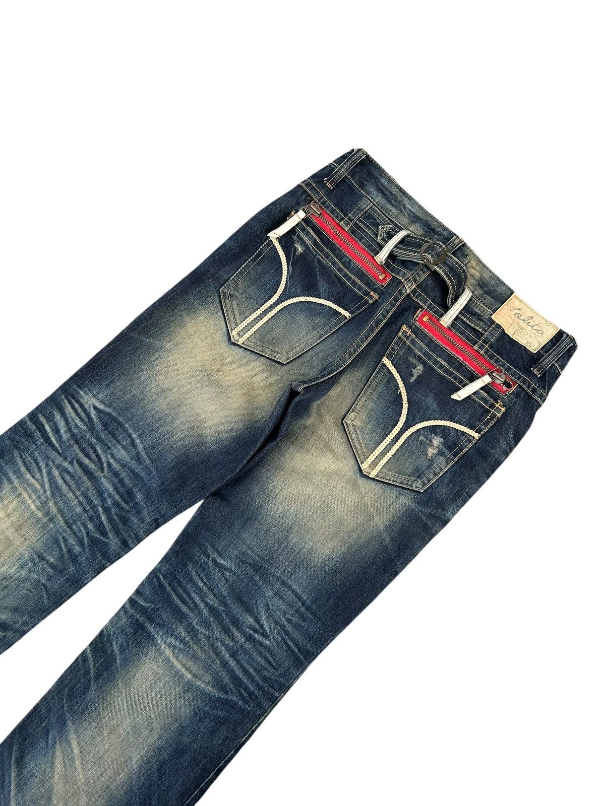 If Six Was Nine Lolita Buckle Back Japanese Brand Distressed Denim Jeans Size US 34 / EU 50 - 5 Thumbnail