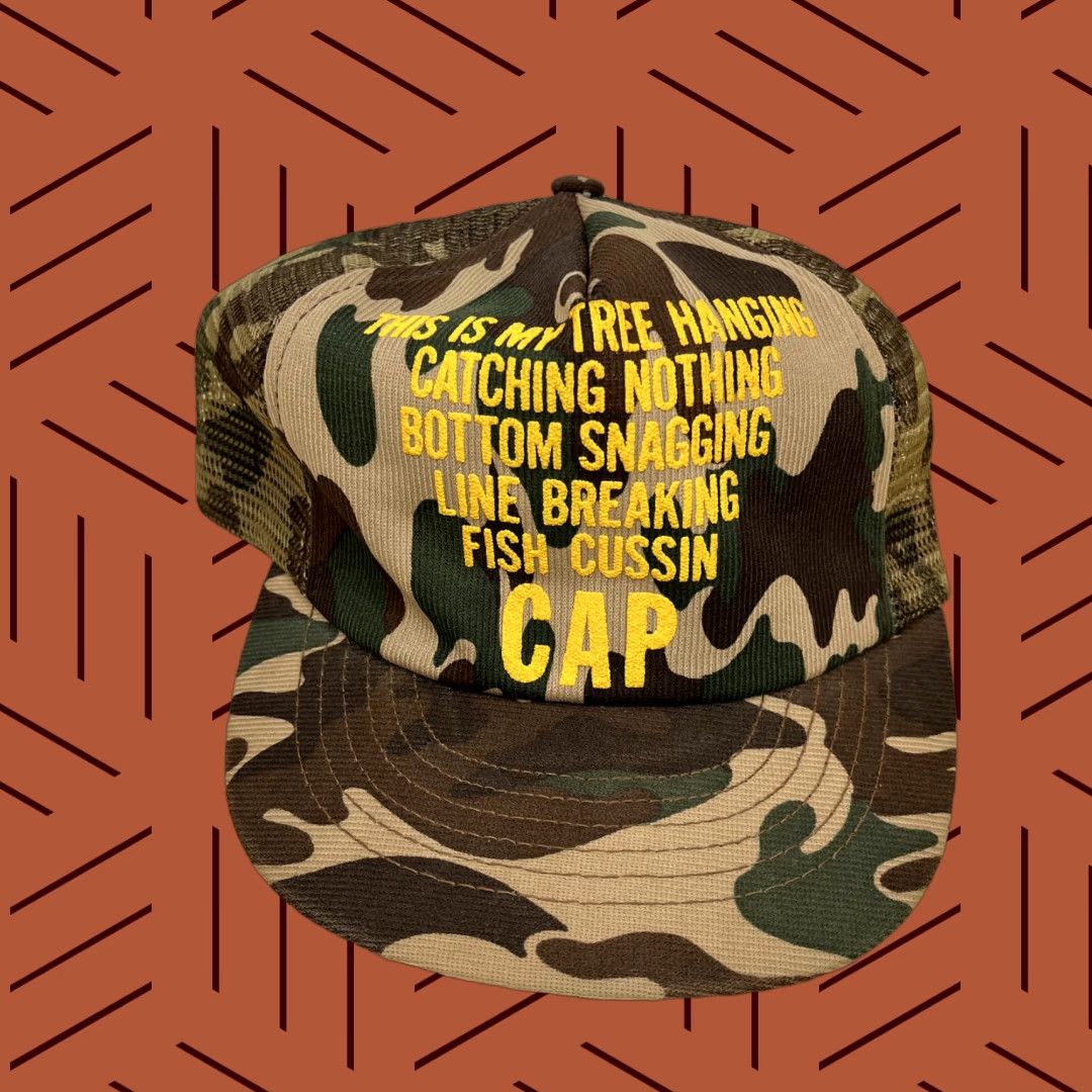 Vintage Vintage Trucker Hat Cap Unisex Adults One Size Camo Redneck Hunting Fishing Funny 90s USA Size ONE SIZE - 1 Thumbnail