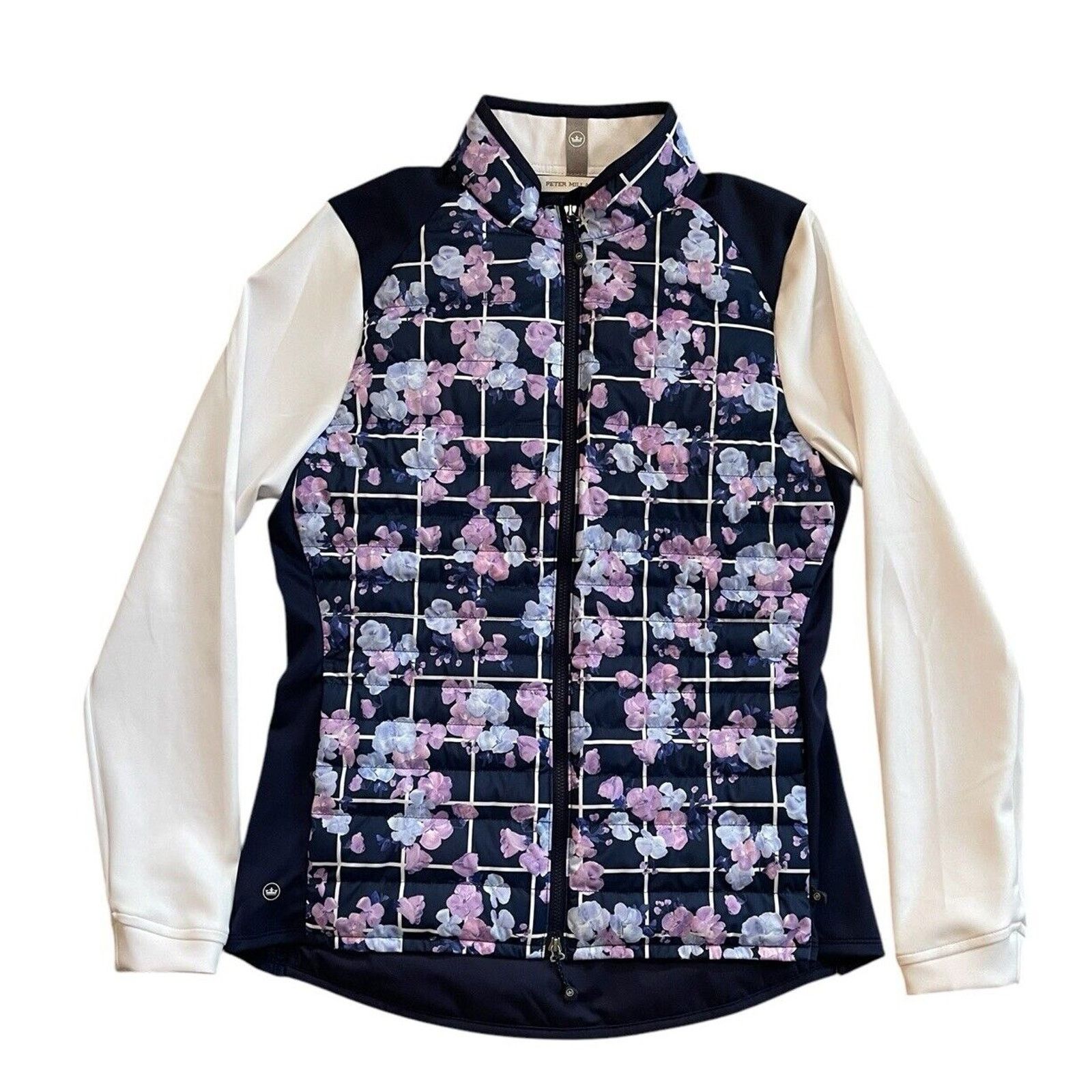 Peter Millar PETER MILLAR Women’s Navy Floral Hybrid Golf Jacket Medium Size M / US 6-8 / IT 42-44 - 2 Thumbnail