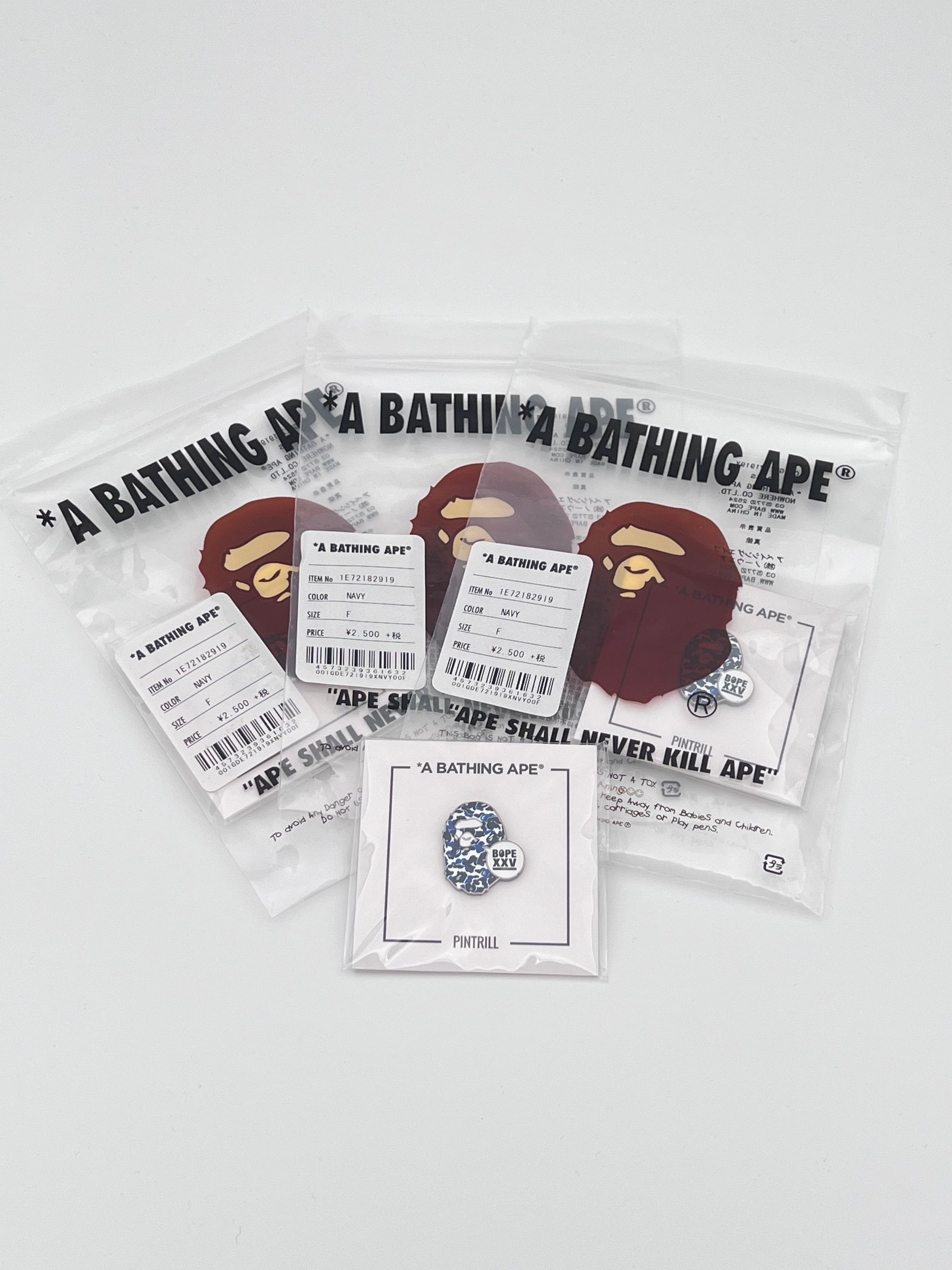 Bape Brand New* BAPE Bape.Com XXV Ape Head Pintrill Pins White Size ONE SIZE - 2 Thumbnail