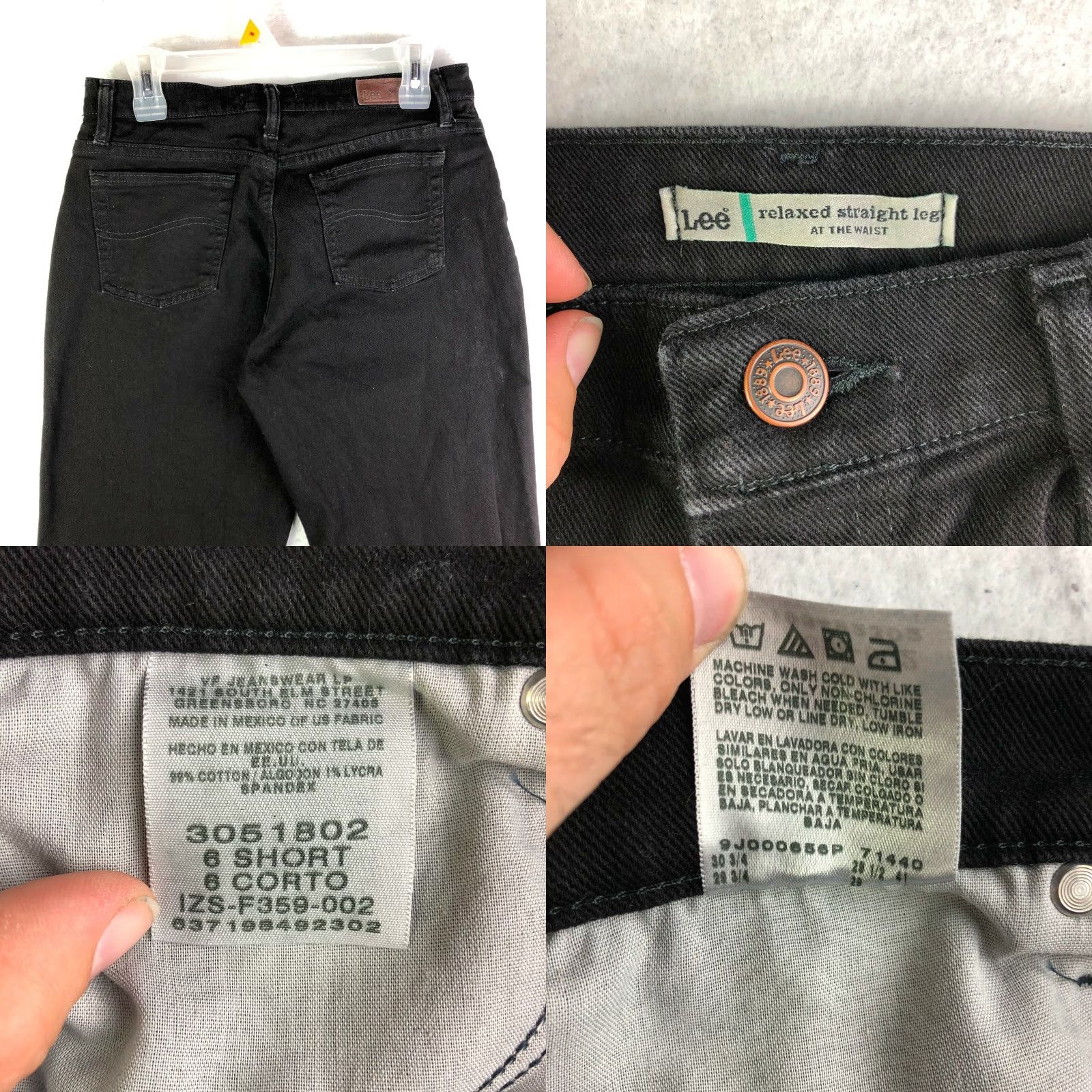 Lee Lee Jeans Mid Rise Relaxed Straight Leg Womens Size 6 Short Black Denim Jeans Size 28" / US 6 / IT 42 - 8 Thumbnail